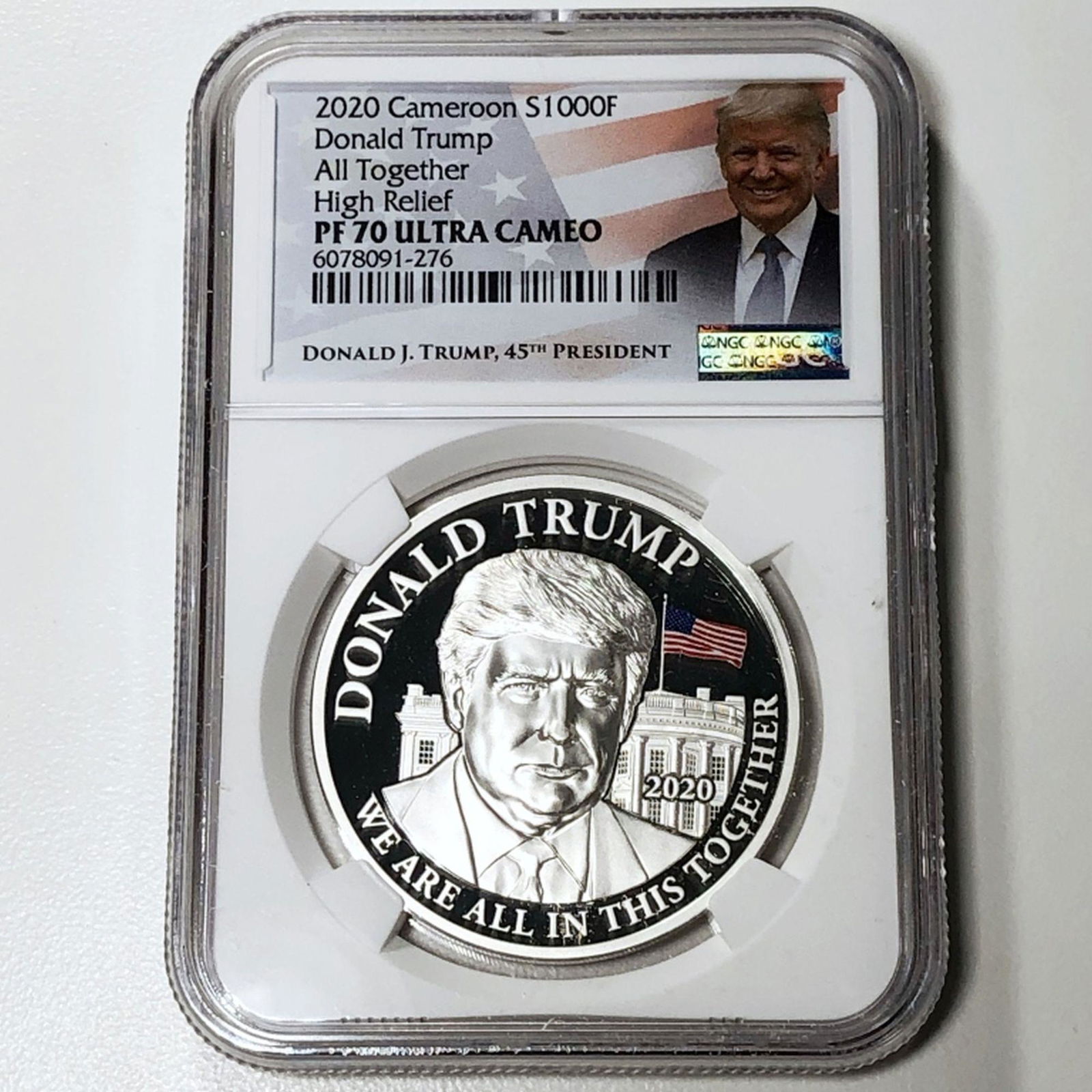 2020 Donald Trump 1000 Francs NGC - PR70ULTCAMEO (1 of 2)