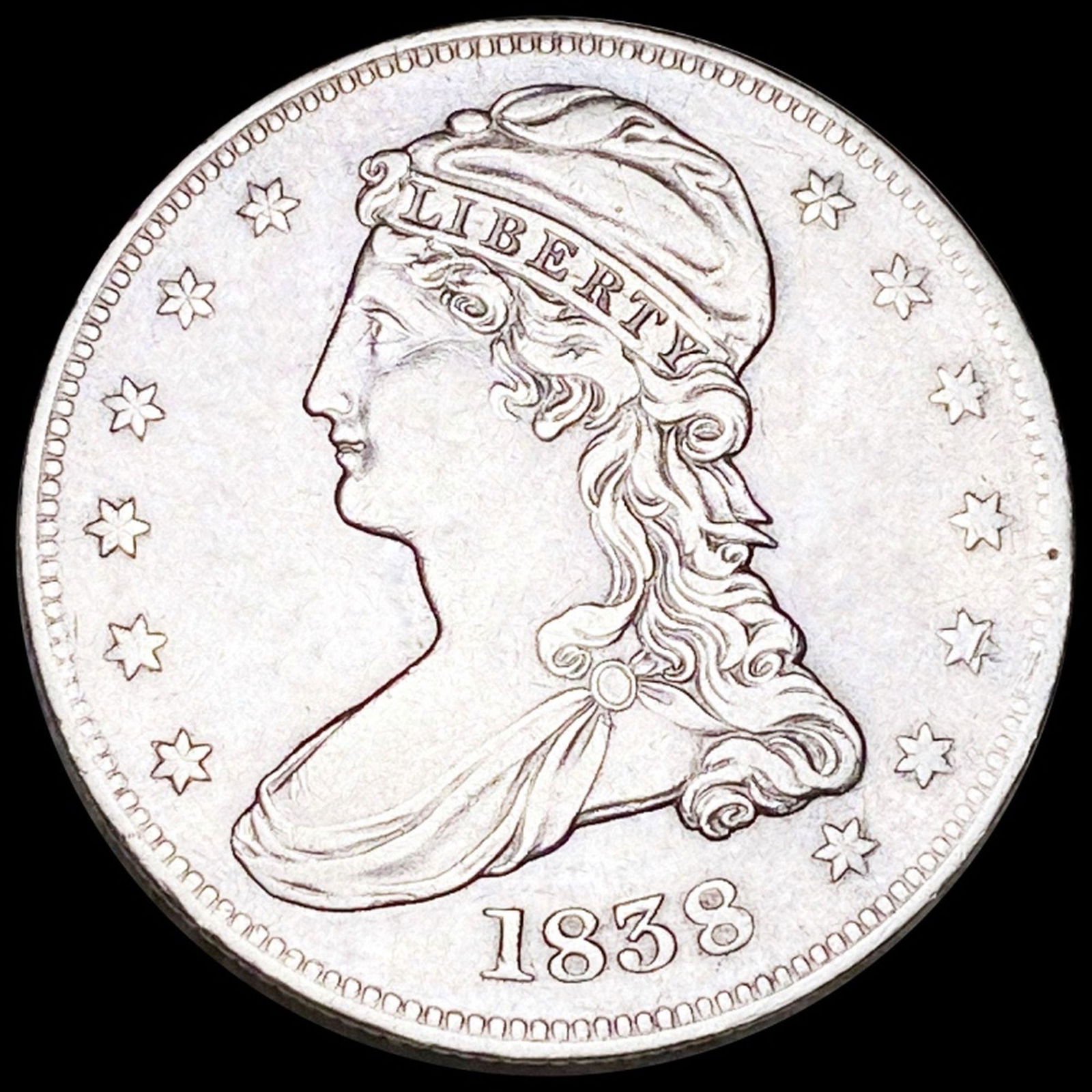 1838 Capped Bust Half Dollar NEARLY UNCIRCULATED (1 of 2)