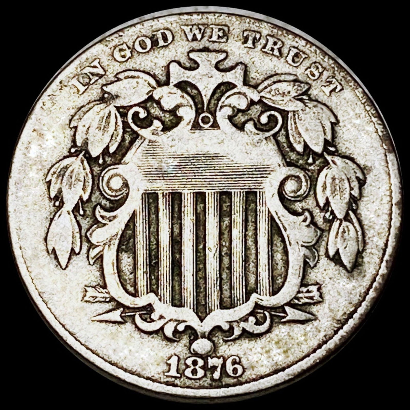 1876 Shield Nickel ABOUT UNCIRCULATED (1 of 2)