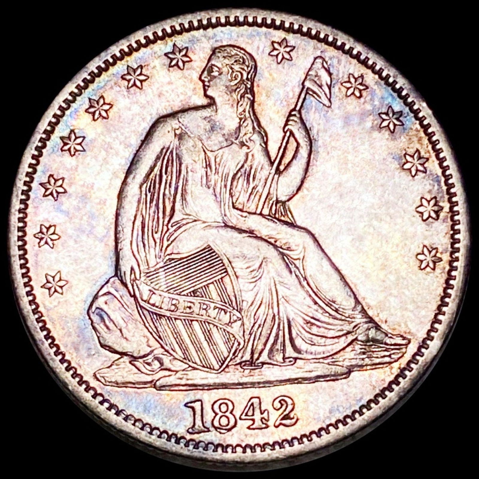 1842 Seated Half Dollar UNCIRCULATED (1 of 2)