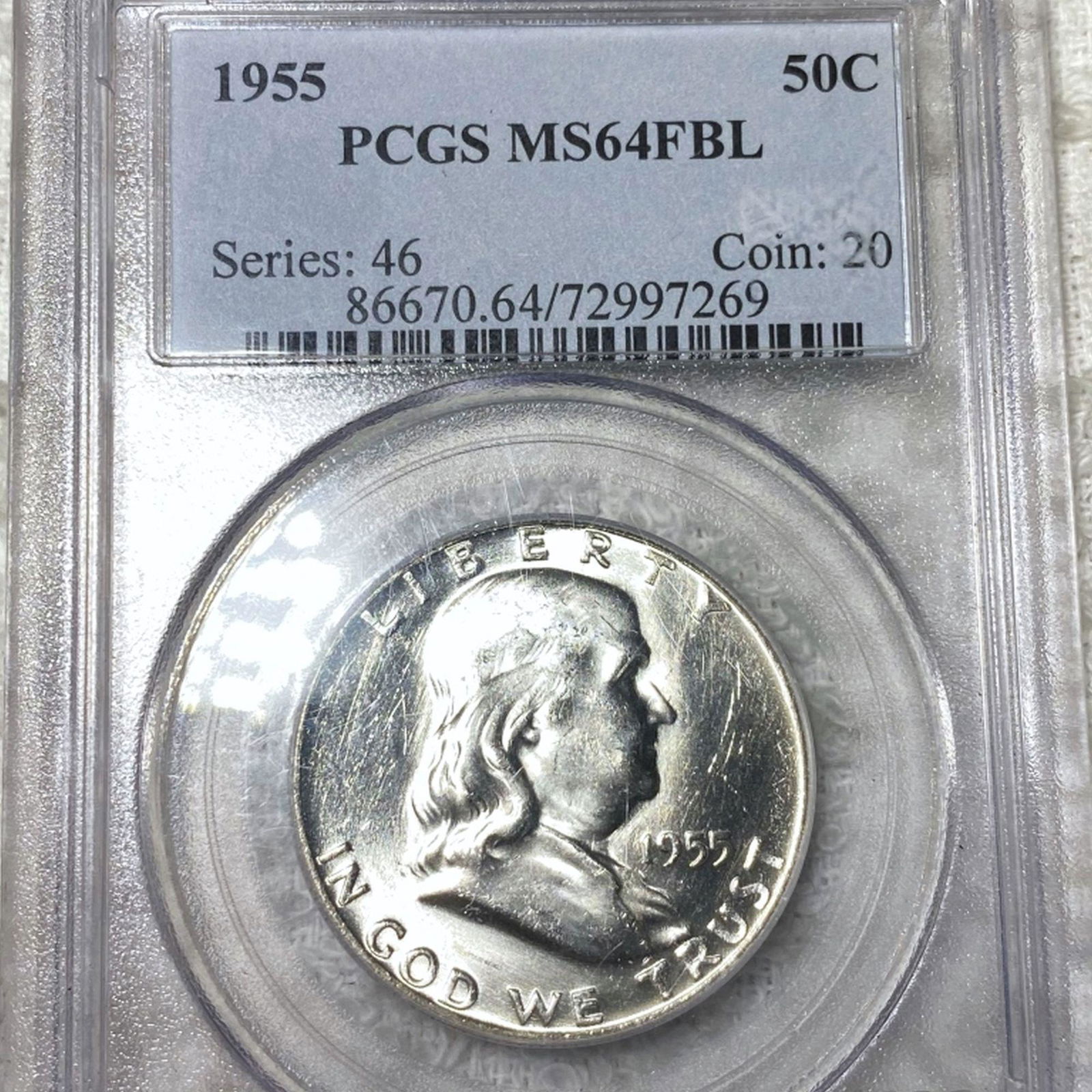 1955 Franklin Half Dollar PCGS - MS 64 FBL (1 of 2)