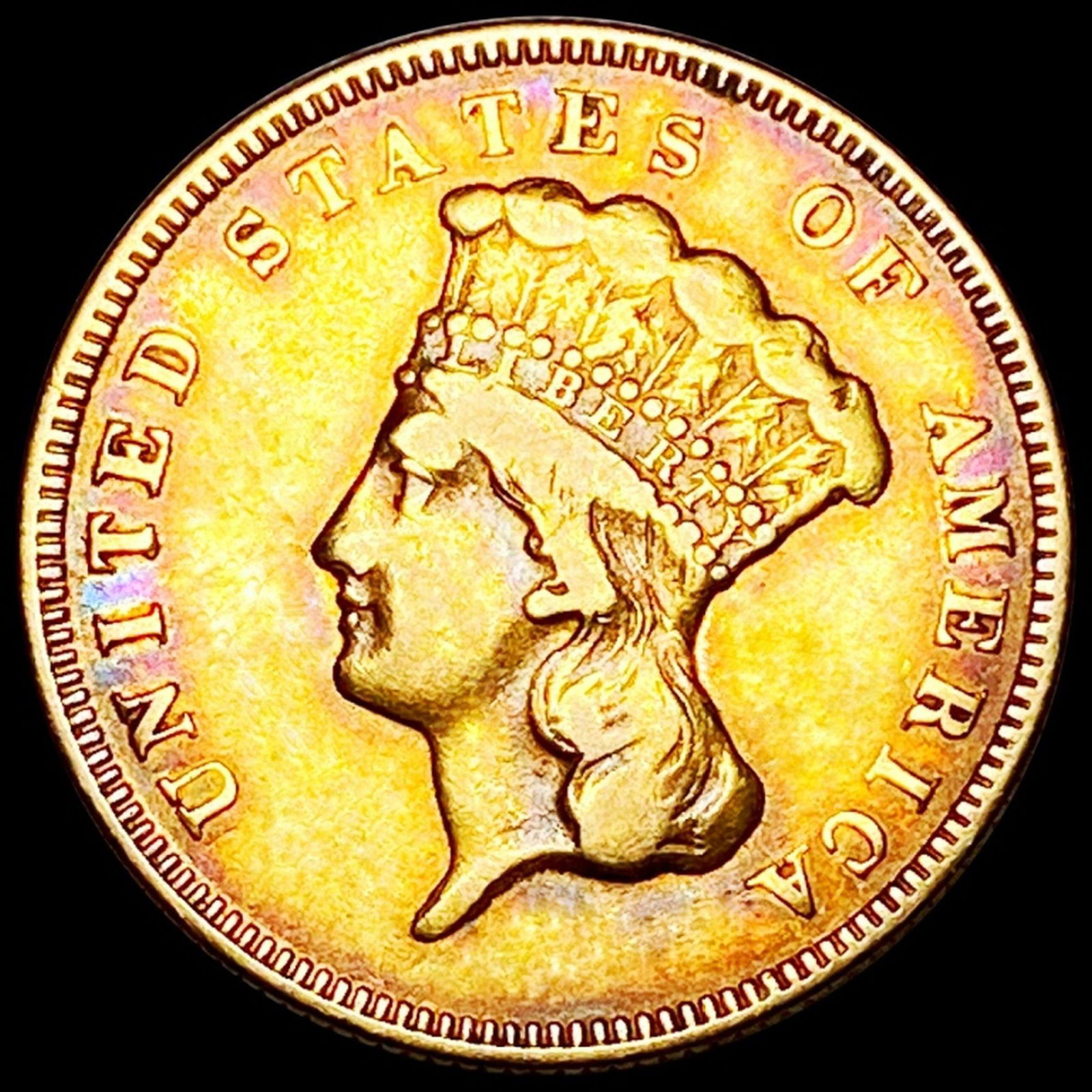 1874 $3 Gold Piece LIGHTLY CIRCULATED (1 of 2)