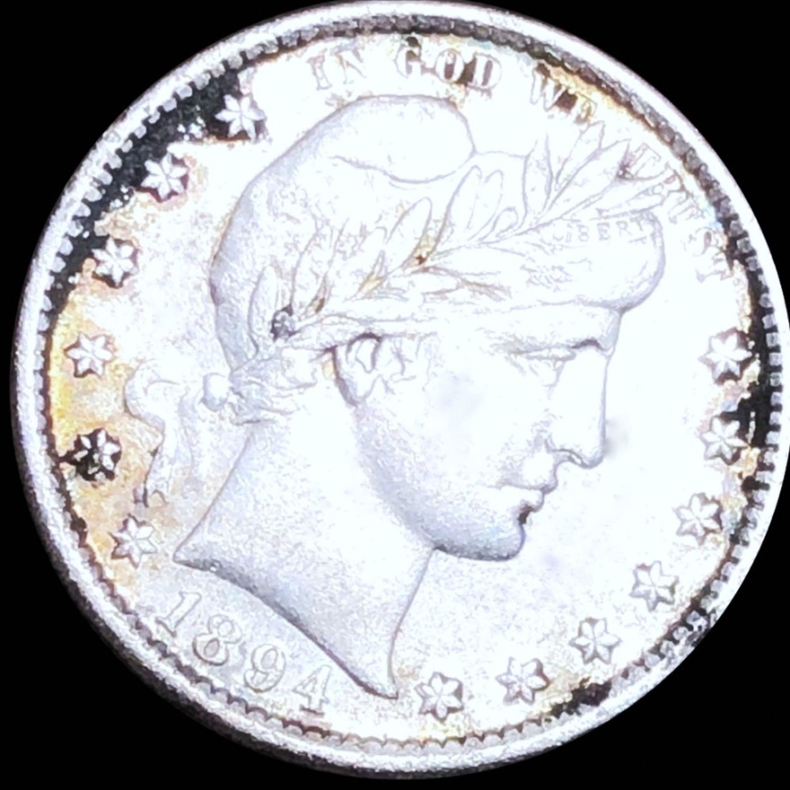 1894-S Barber Silver Quarter AU+ (1 of 2)