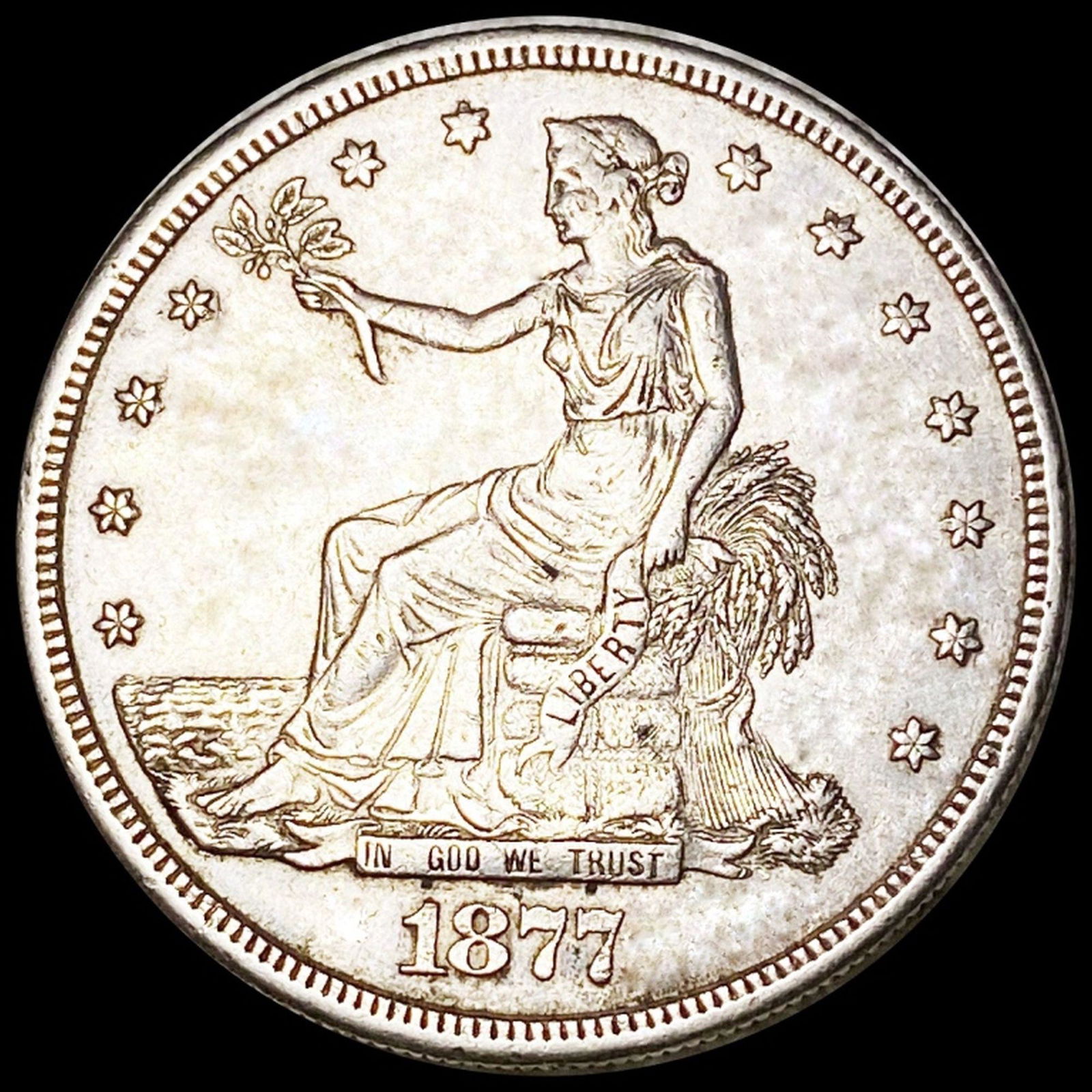 1877-S Silver Trade Dollar AU+ (1 of 2)