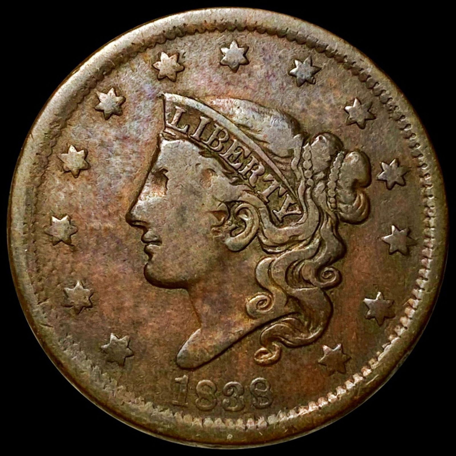 1838 Coronet Head Large Cent LIGHTLY CIRCULATED (1 of 2)