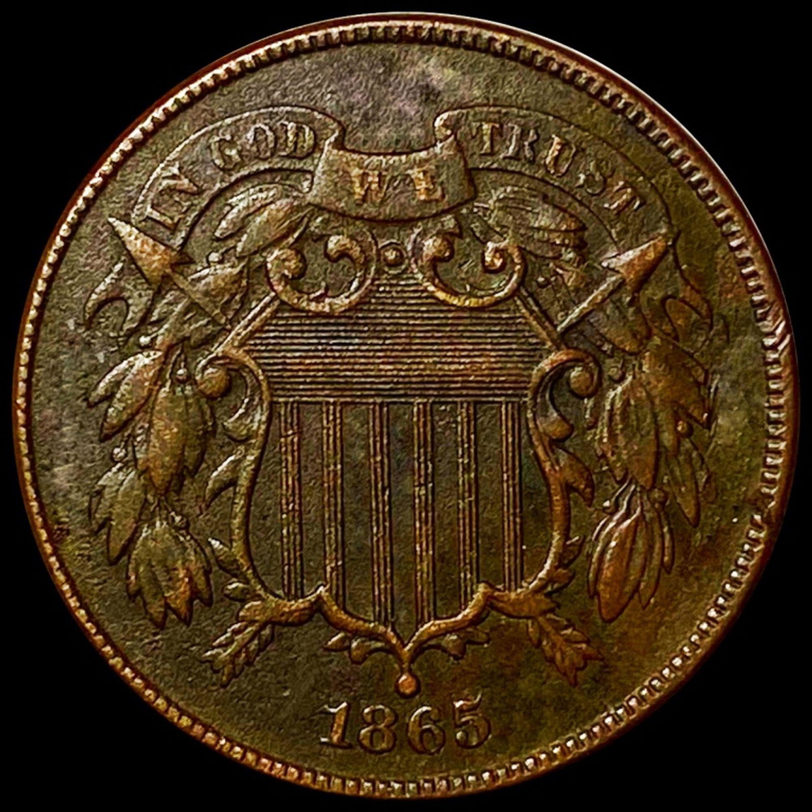 1865 Two Cent Piece CLOSELY UNCIRCULATED (1 of 2)