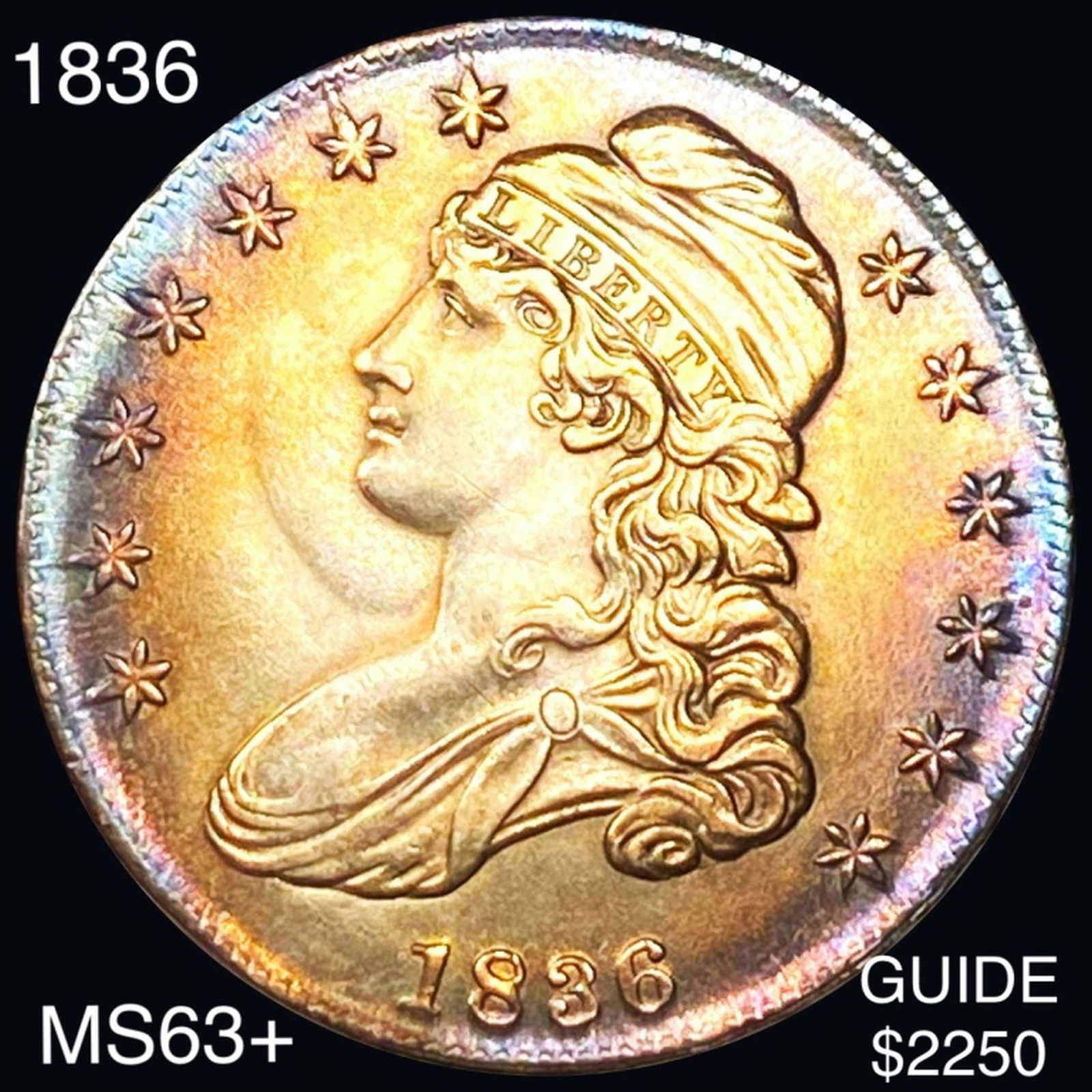 1836 Capped Bust Half Dollar CHOICE BU (1 of 2)