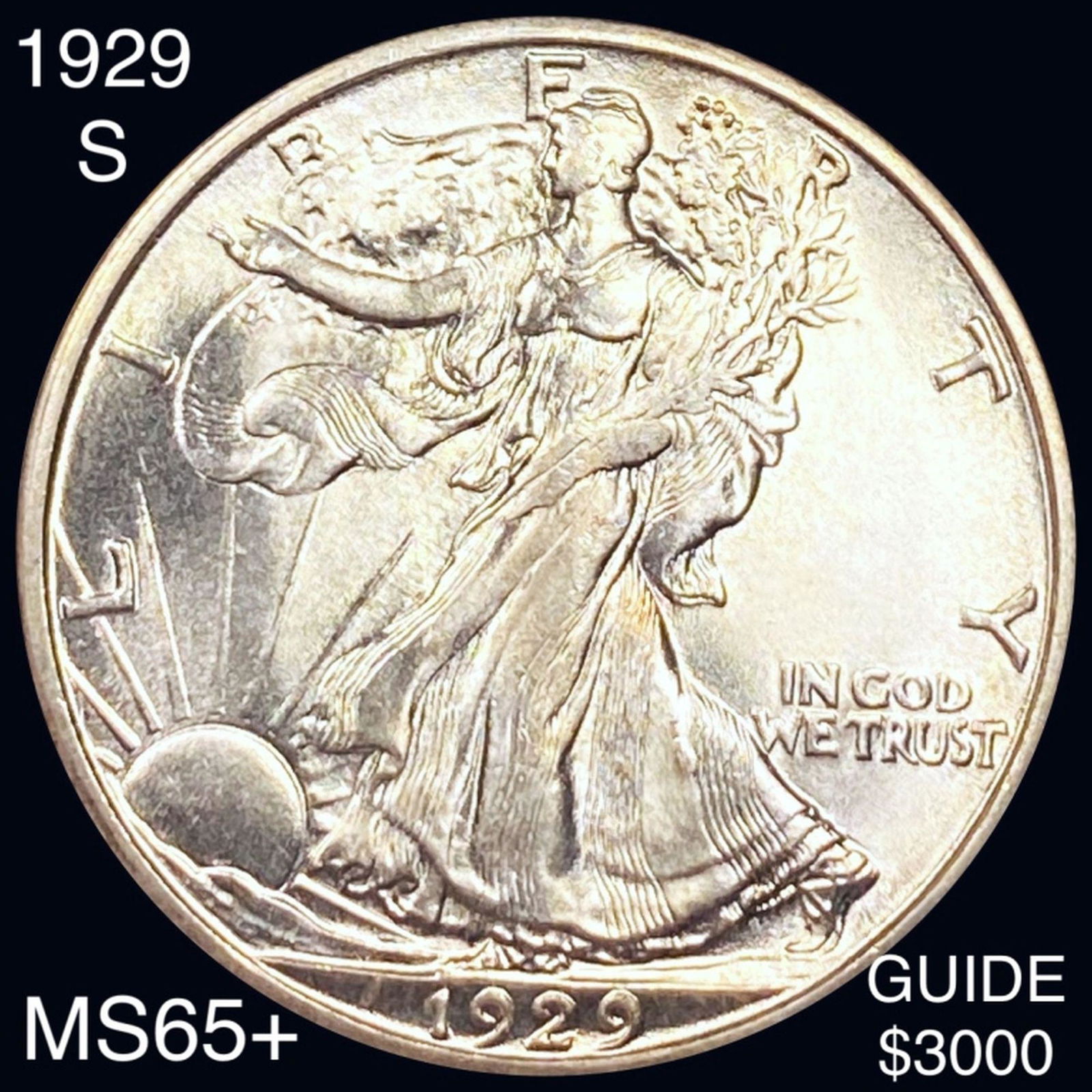 1929-S Walking Half Dollar GEM BU (1 of 2)