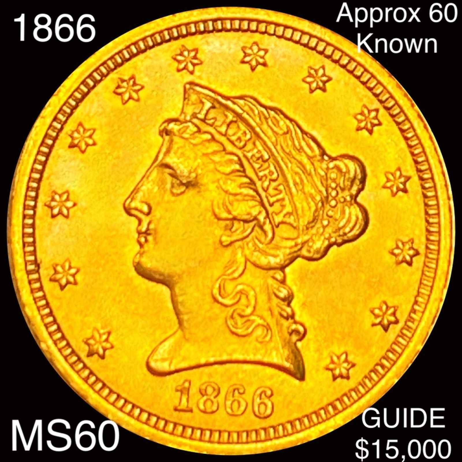 1866 $2.50 Gold Quarter Eagle UNCIRCULATED (1 of 2)