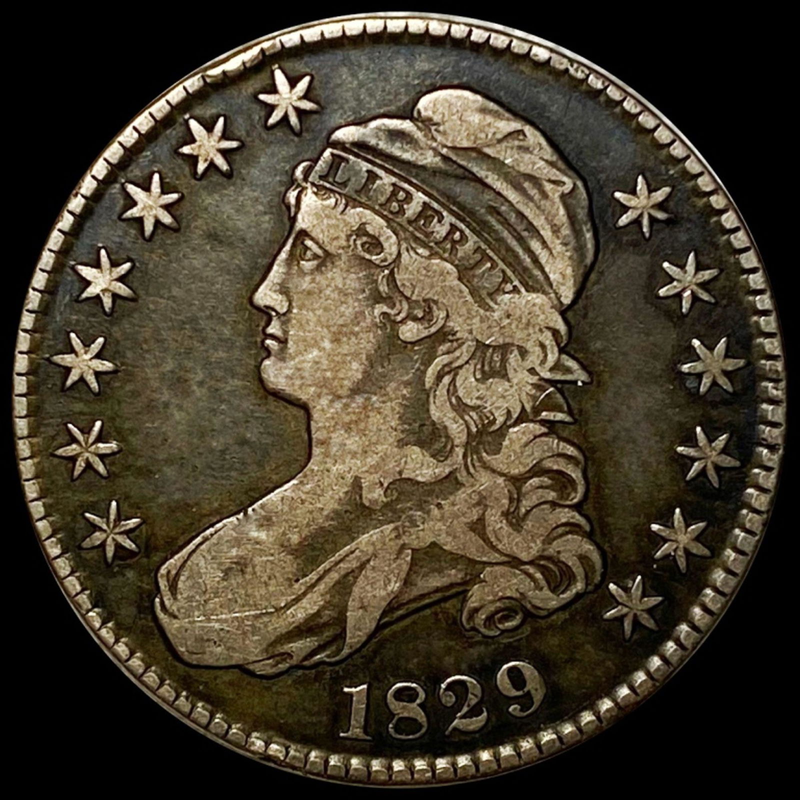 1829 Capped Bust Half Dollar LIGHTLY CIRCULATED (1 of 2)