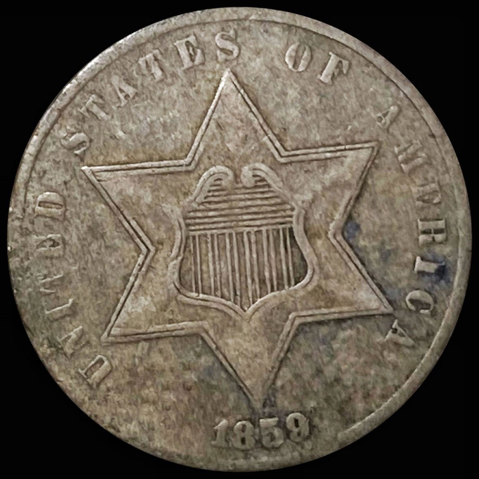 1859 Three Cent Silver LIGHTLY CIRCULATED (1 of 2)