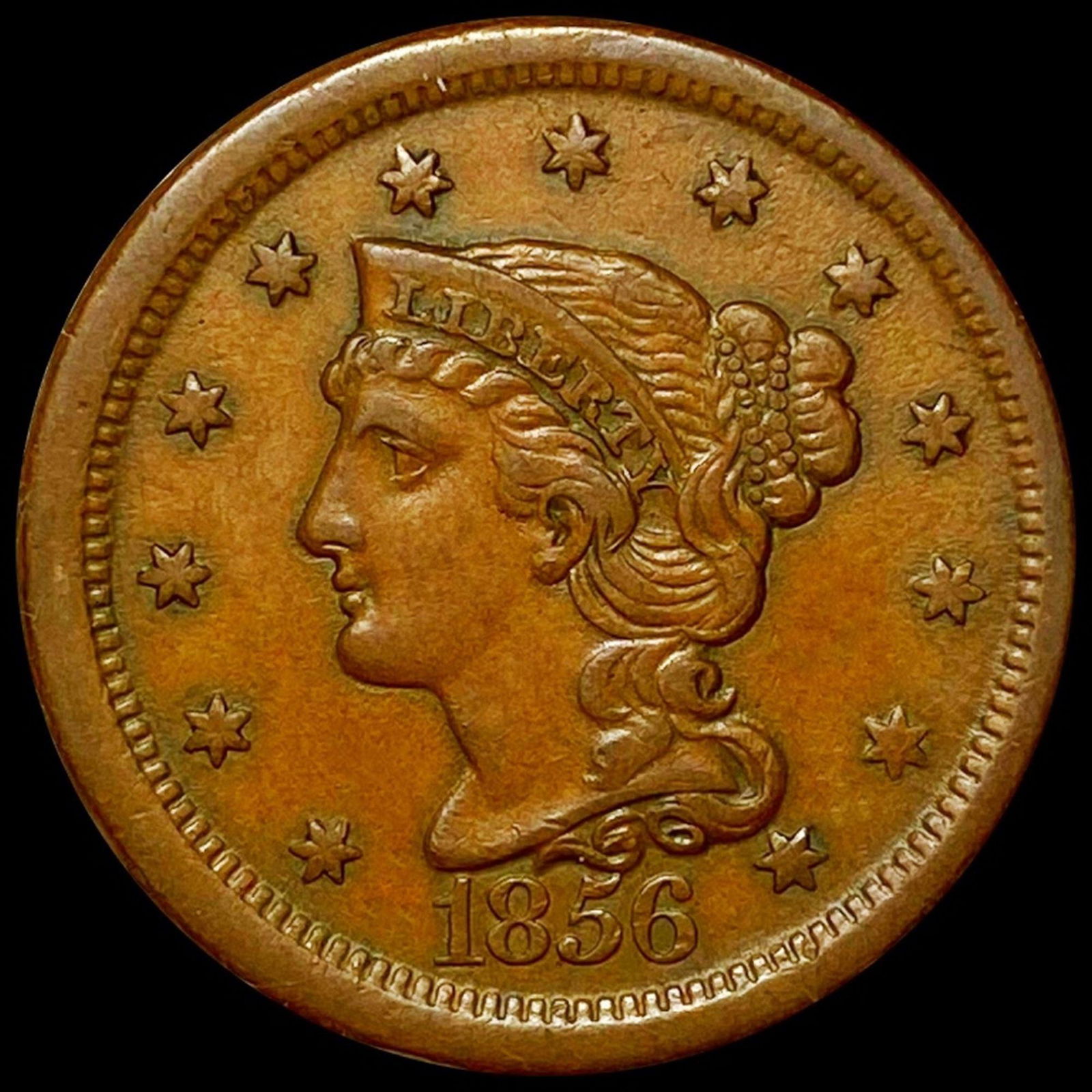 1856 Braided Hair Large Cent CLOSELY UNC (1 of 2)