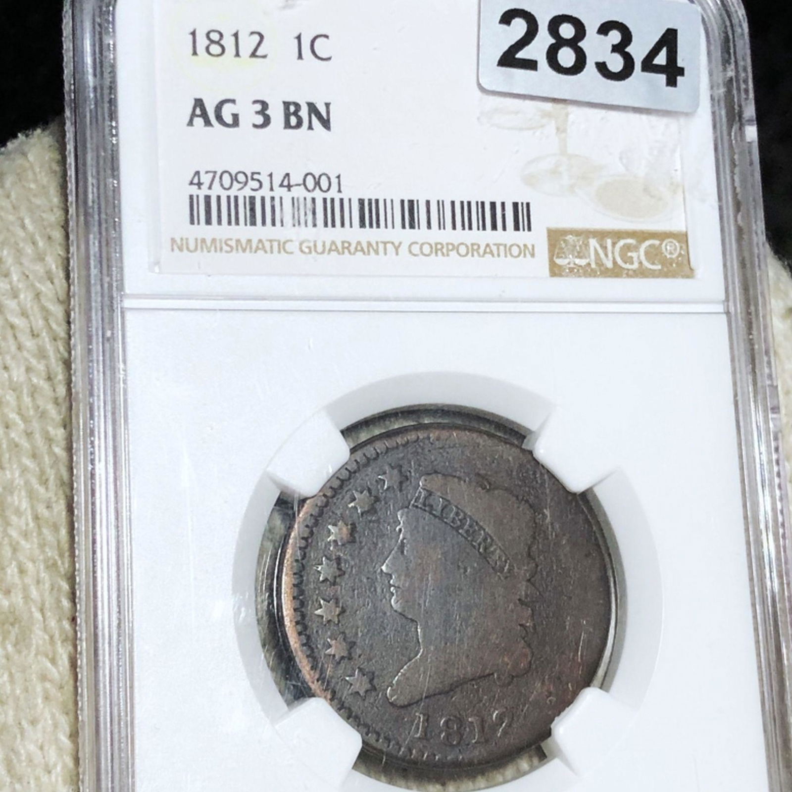 1812 Classic Head Large Cent NGC - AG 3 BN (1 of 2)