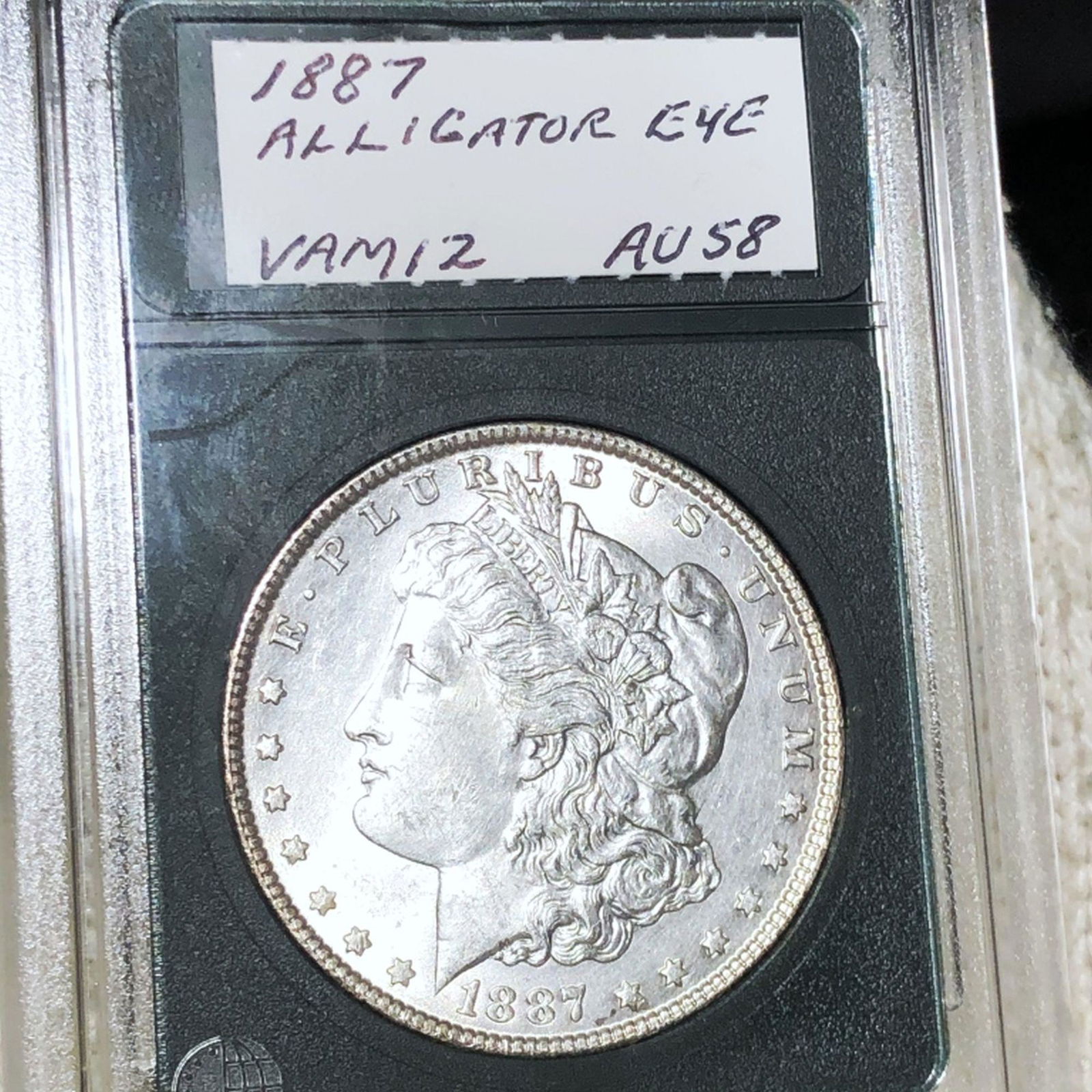 1887 Morgan Silver Dollar AU58 ALLIGATOR EYE (1 of 2)