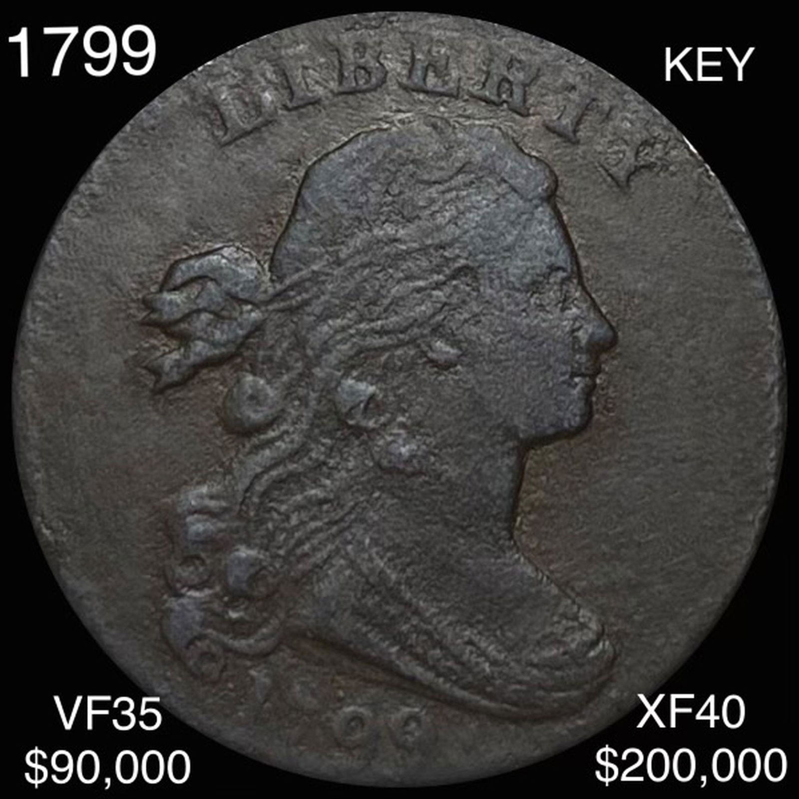 1799 Draped Bust Large Cent LIGHTLY CIRCULATED (1 of 2)