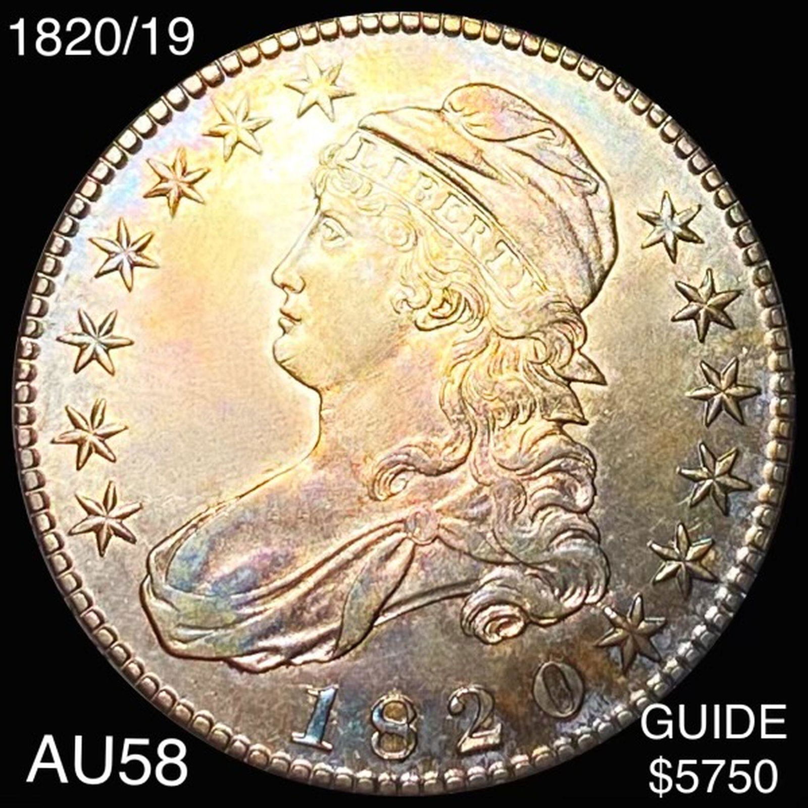 1820/19 Capped Bust Half Dollar CHOICE AU (1 of 2)