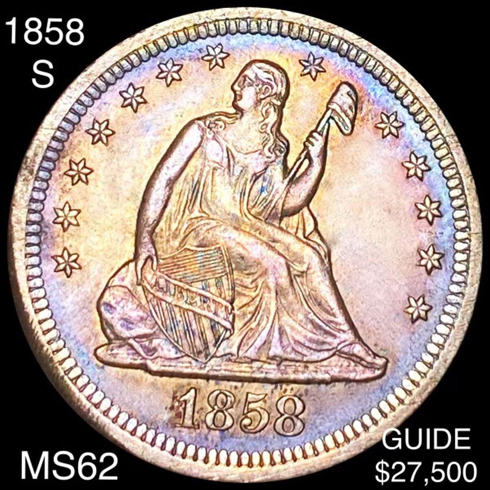 1858-S Seated Liberty Quarter UNCIRCULATED (1 of 2)
