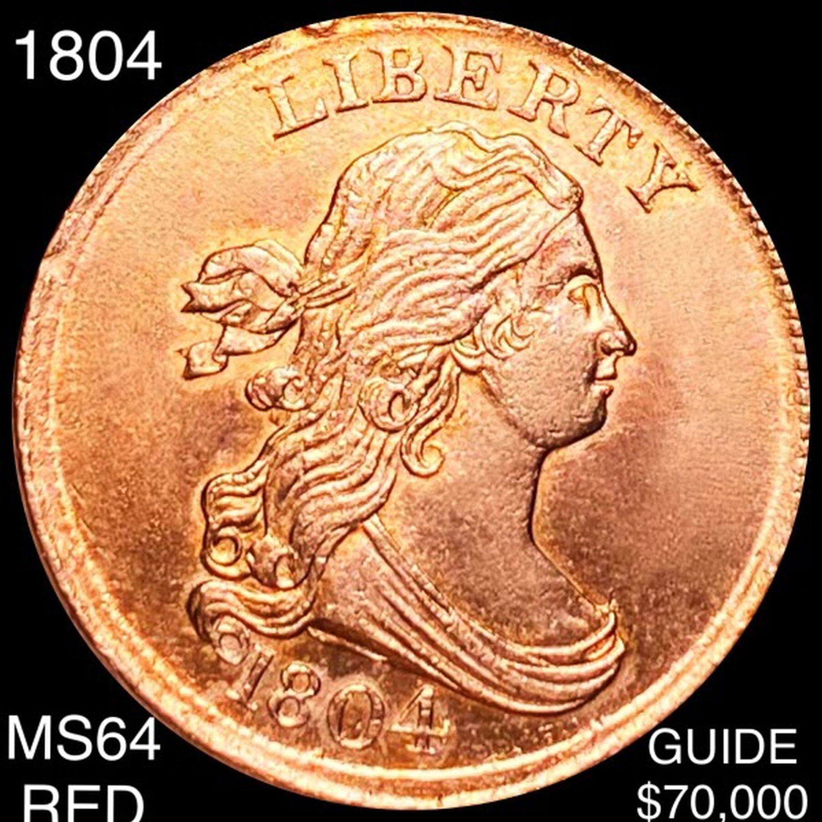 1804 Draped Bust Half Cent CHOICE BU RED (1 of 2)