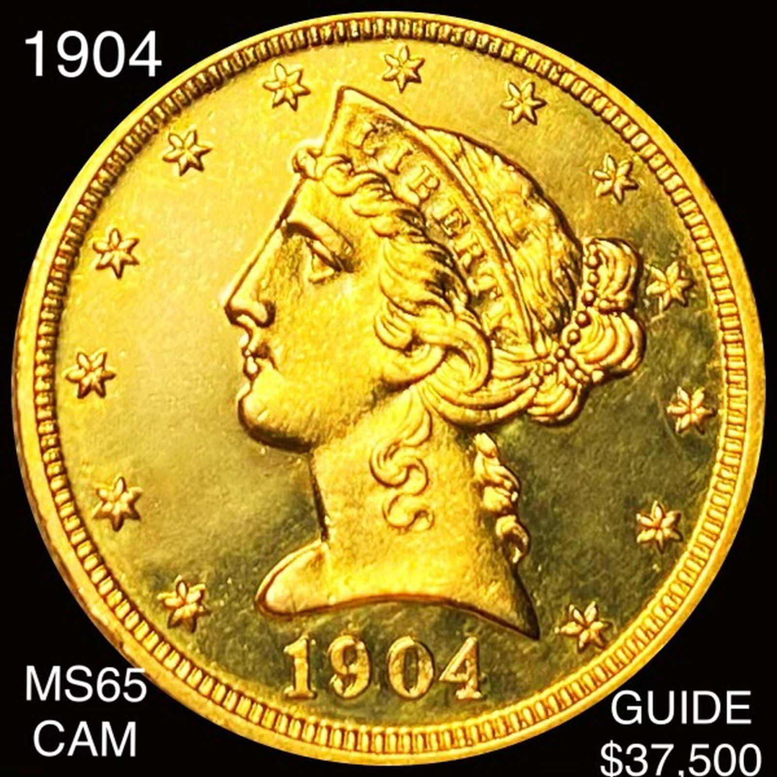1904 $5 Gold Half Eagle GEM PROOF CAM (1 of 2)