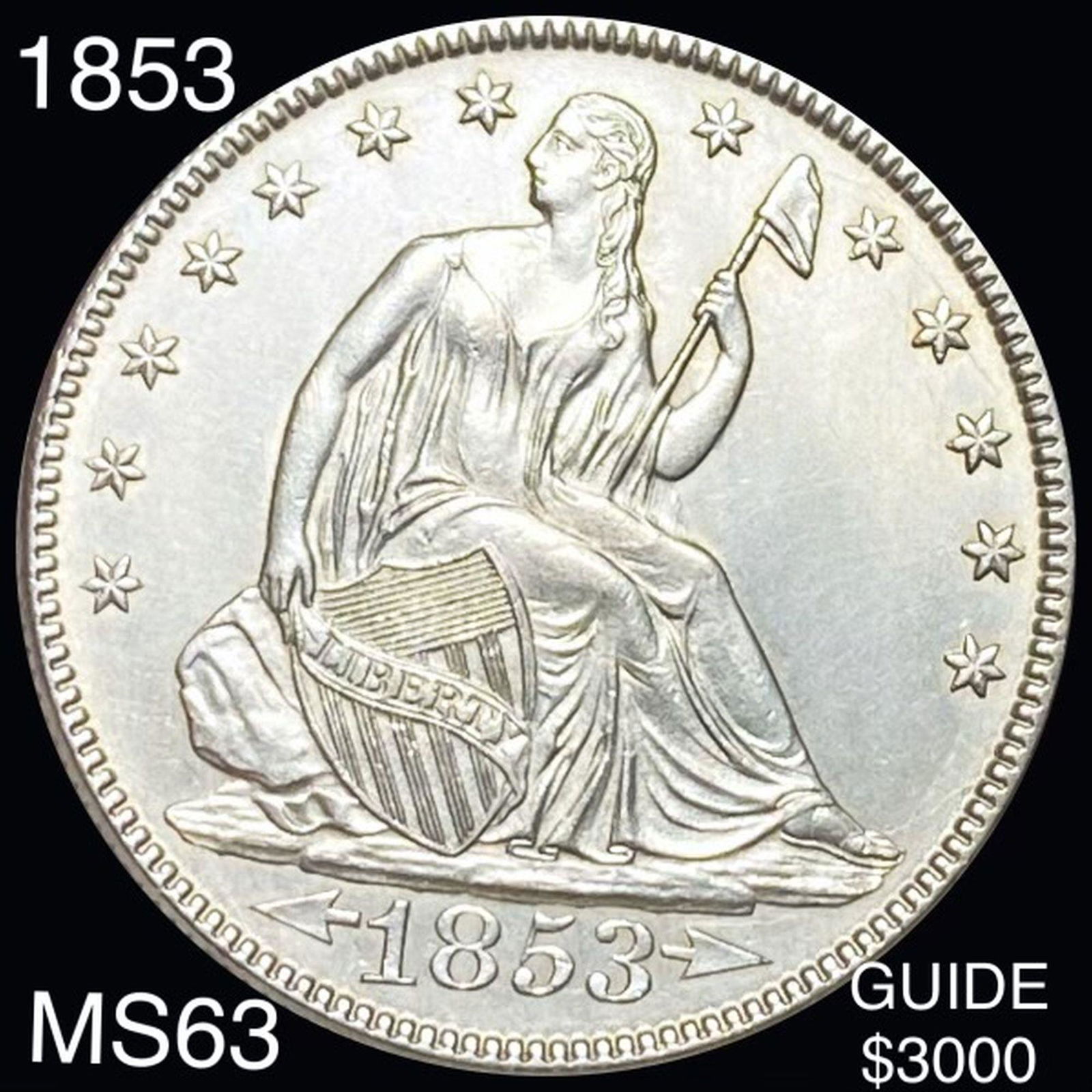 1853 Seated Half Dollar CHOICE BU (1 of 2)