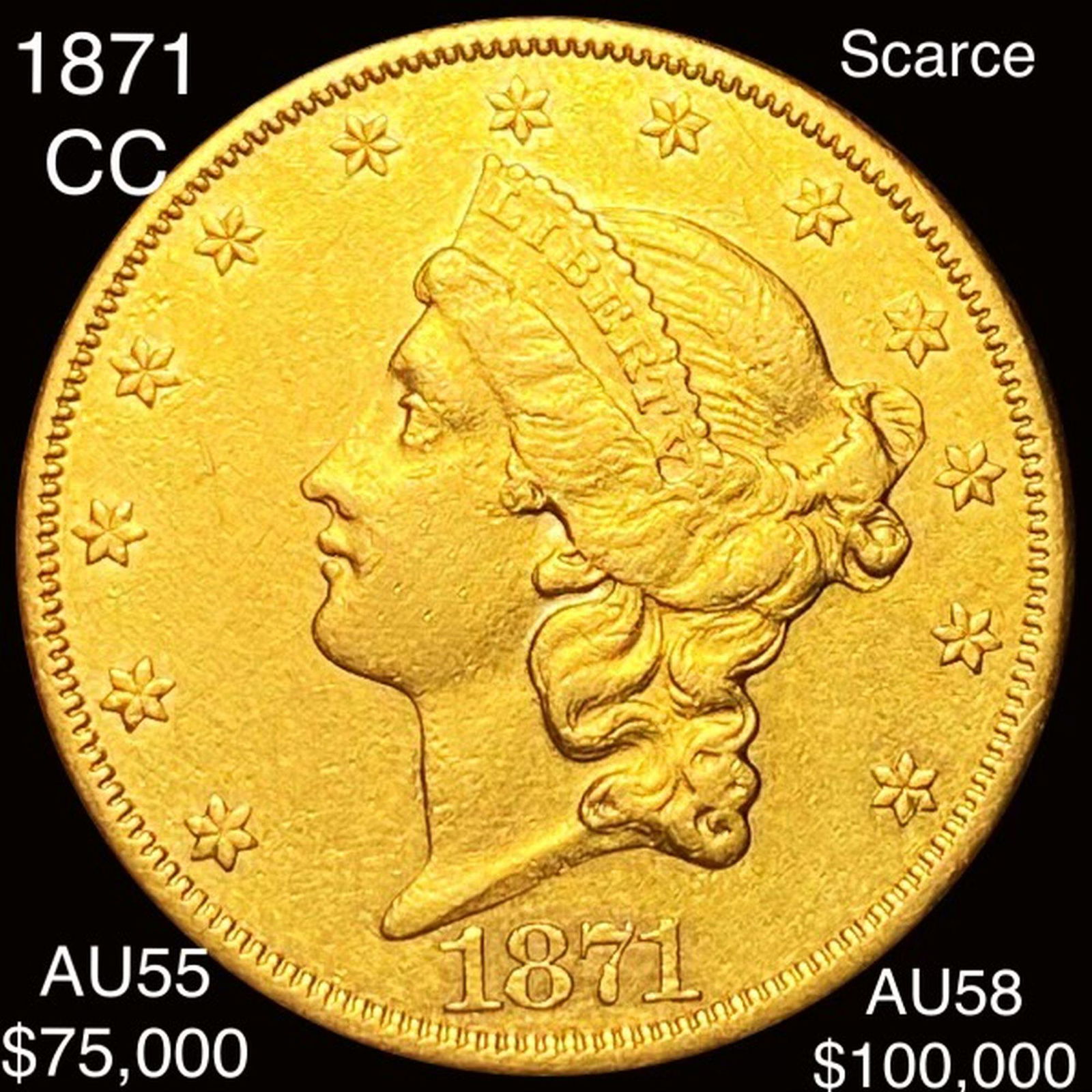 1871-CC $20 Gold Double Eagle CHOICE AU (1 of 2)