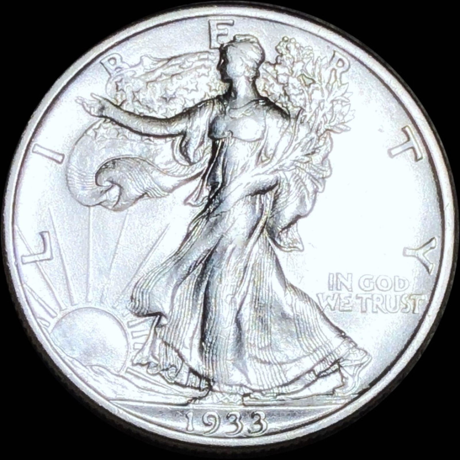 1933-S Walking Half Dollar CLOSELY UNCIRCULATED (1 of 2)