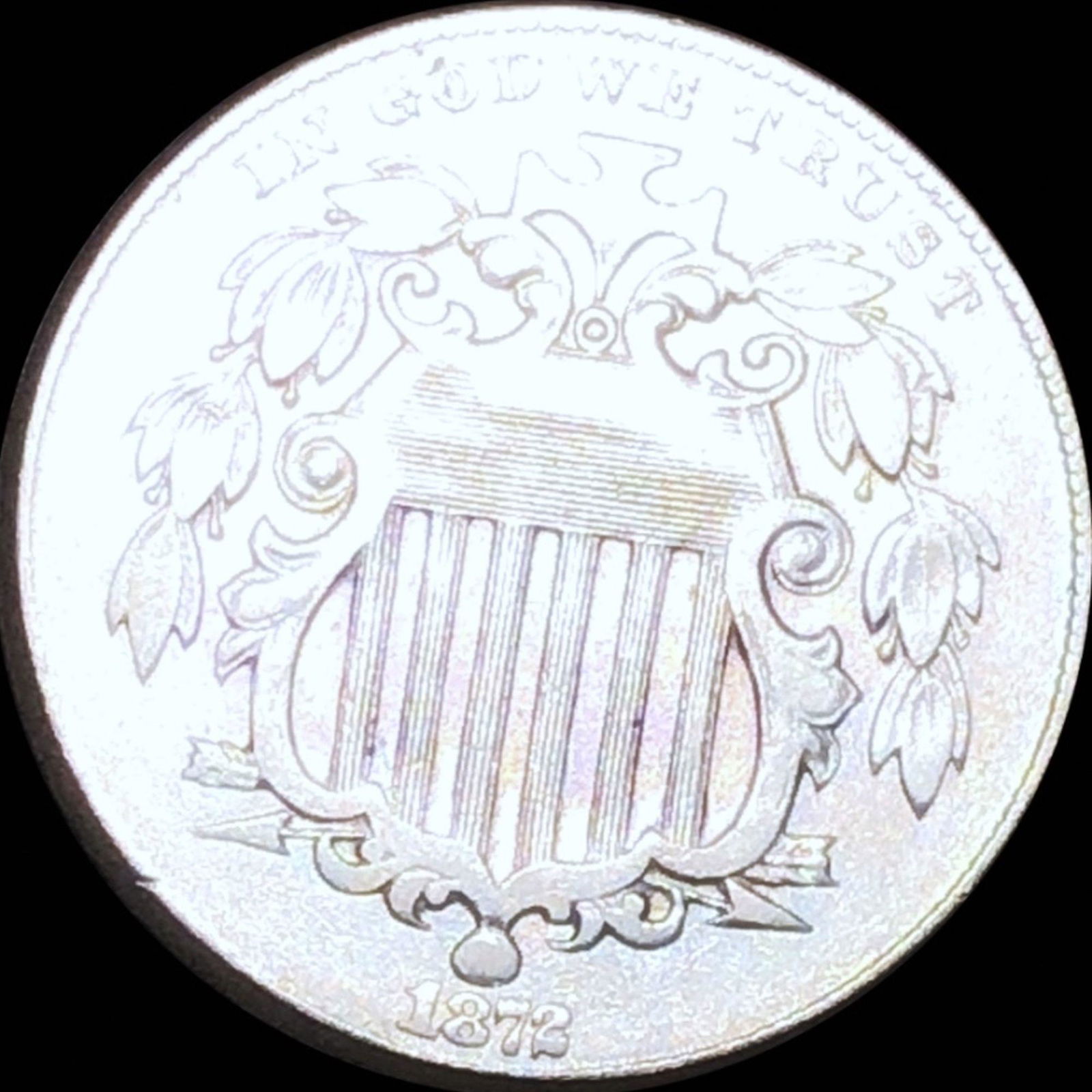 1872 Shield Nickel LIGHTLY CIRCULATED (1 of 2)