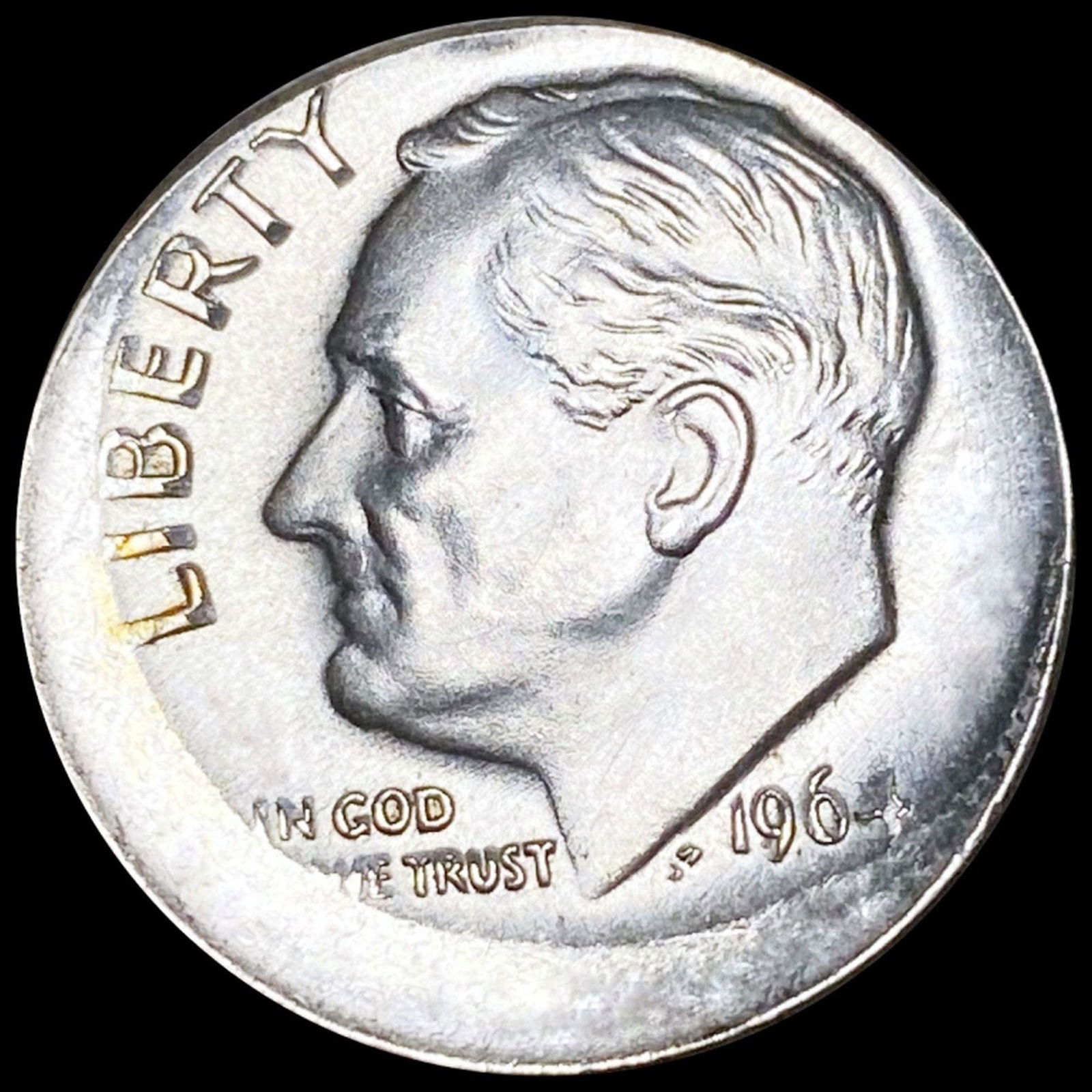 1964 Roosevelt Silver Dime UNC 10% OFF-CENTER (1 of 2)