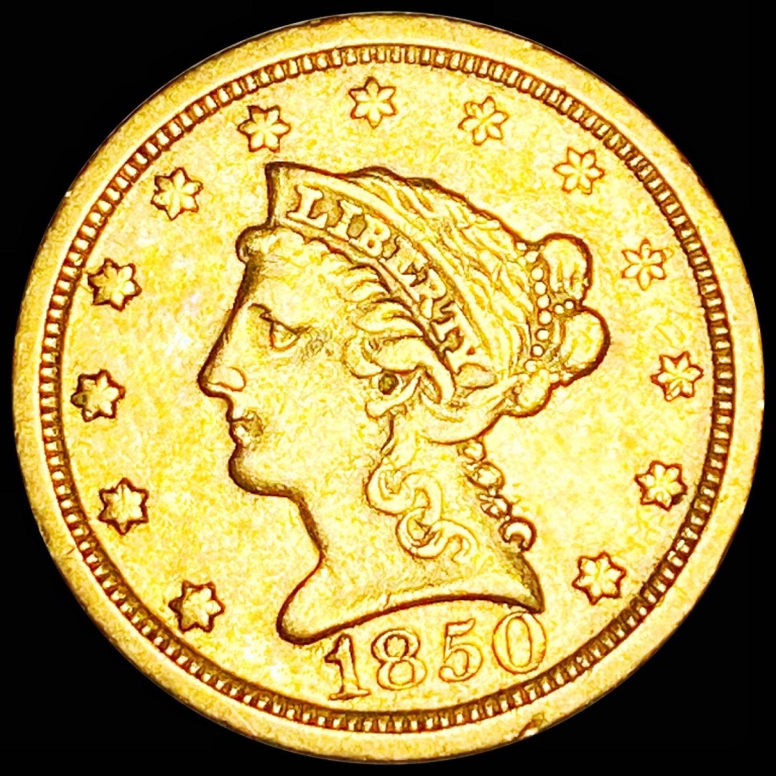 1850-O $2.50 Gold Quarter Eagle NEARLY UNC (1 of 2)