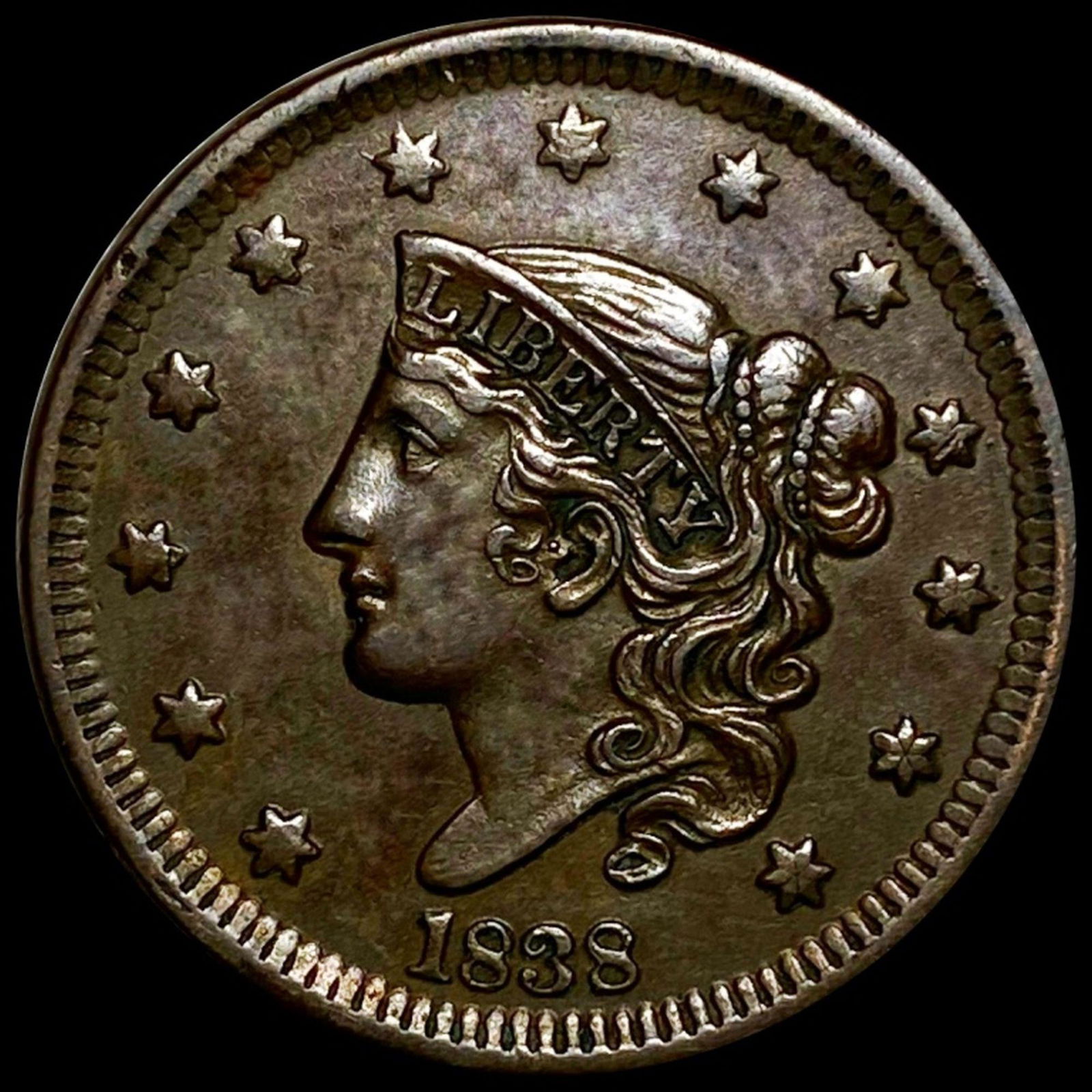 1838 Coronet Head Large Cent UNCIRCULATED (1 of 2)