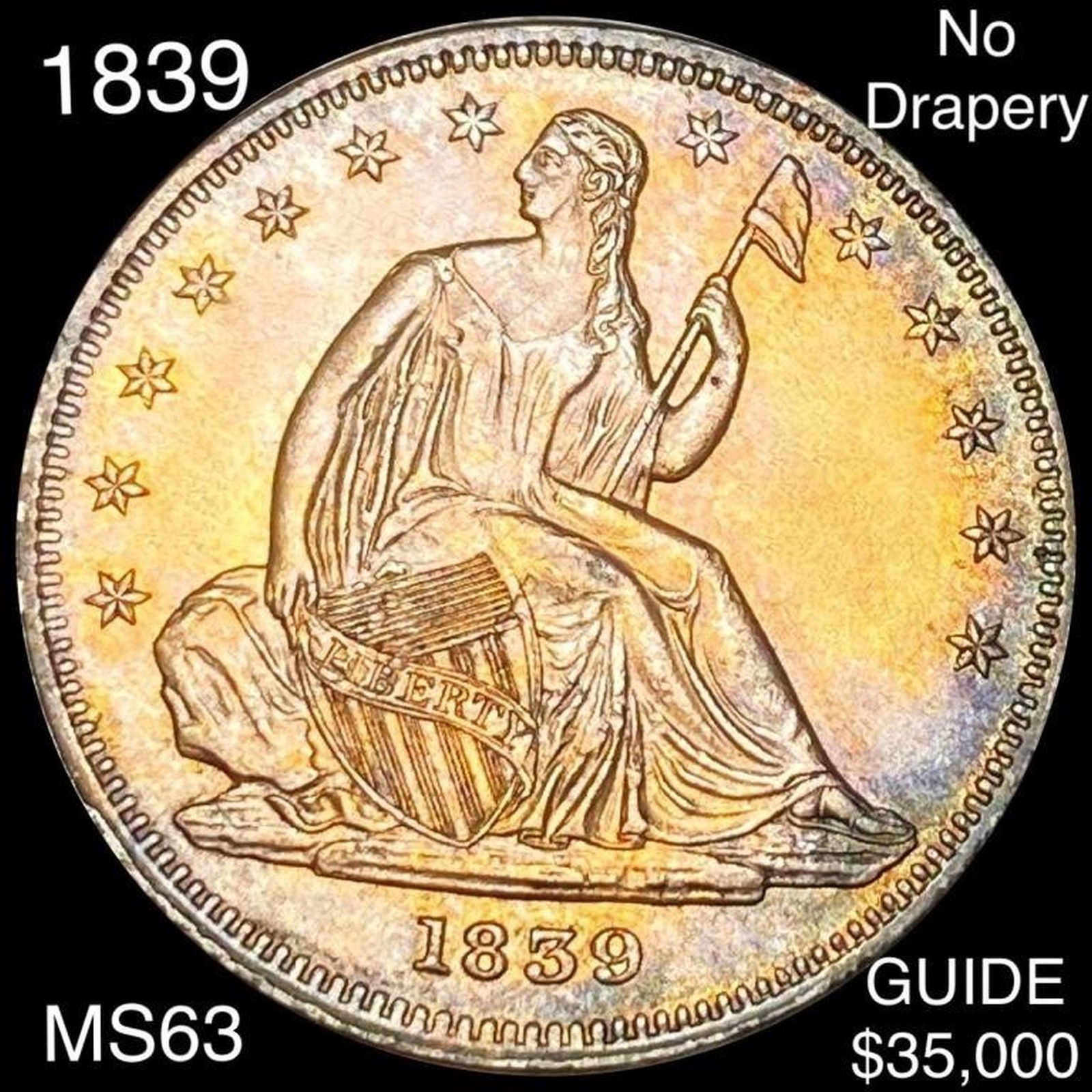 1839 Seated Half Dollar CHOICE BU NO DRAPERY (1 of 2)