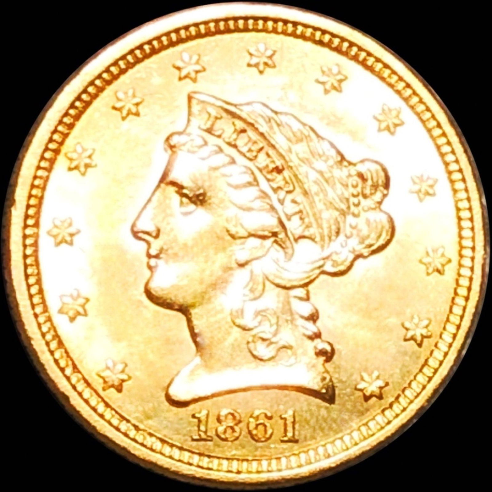 1861 $2.50 Gold Quarter Eagle UNCIRCULATED (1 of 2)