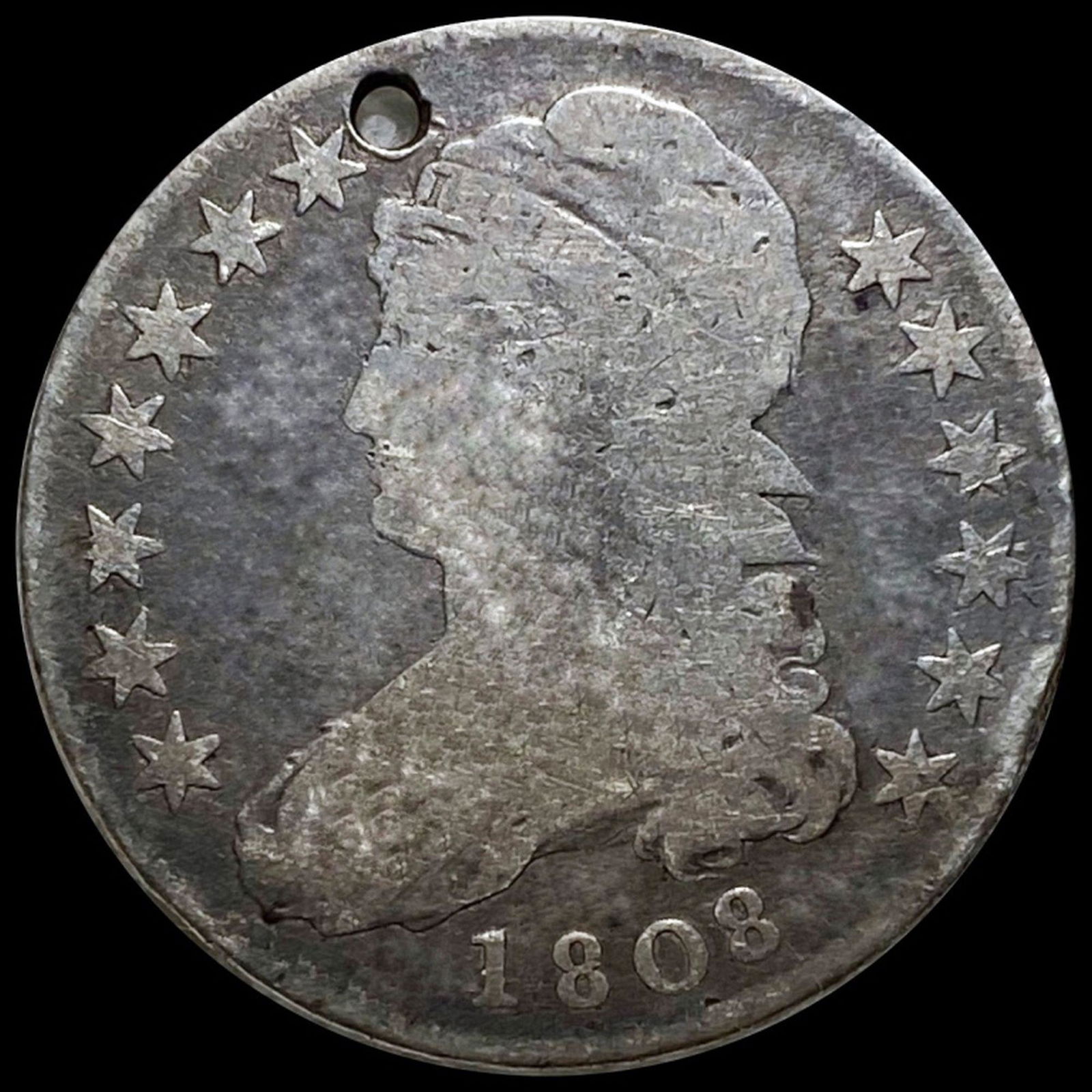 1808 Capped Bust Half Dollar NICELY CIRC (1 of 2)