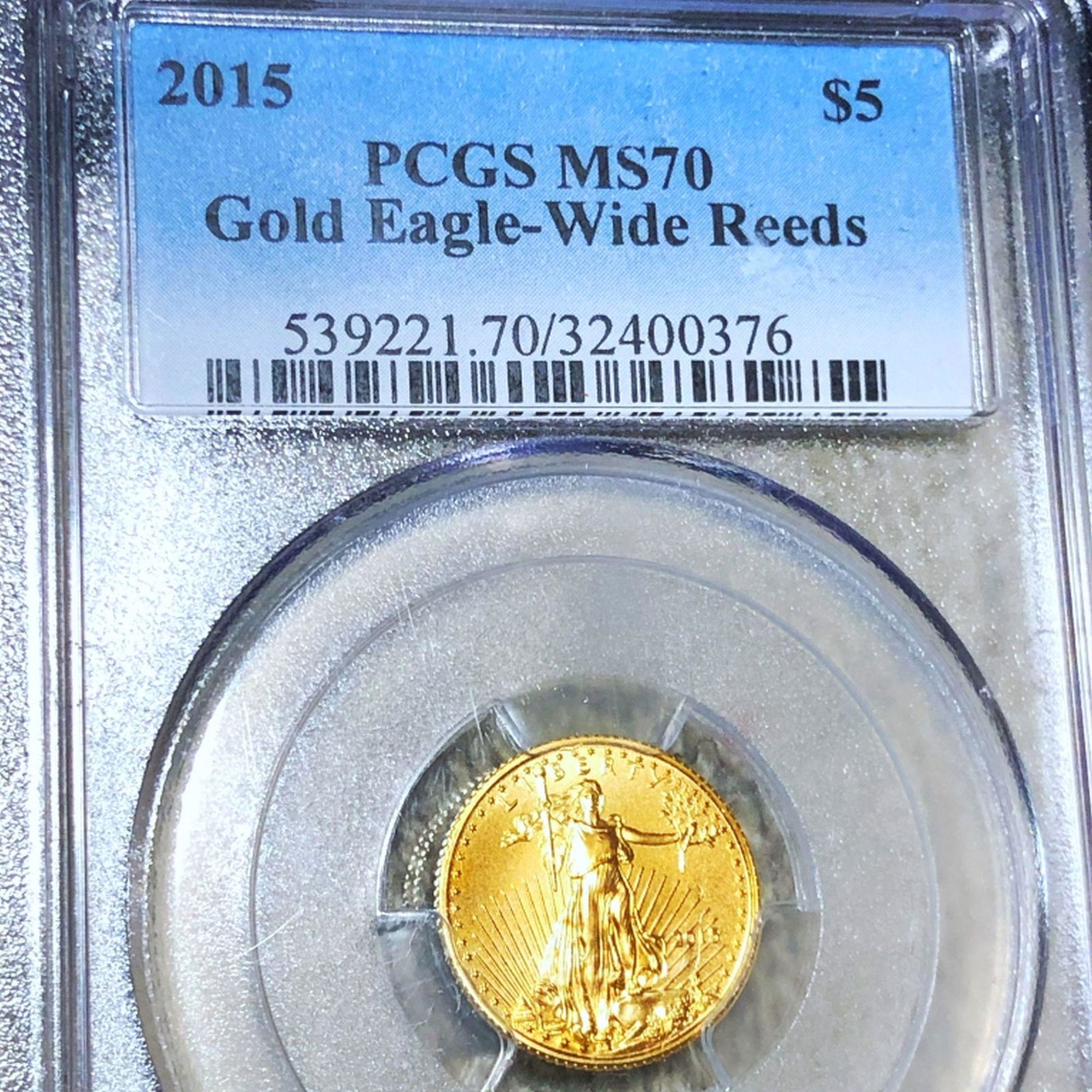 2015 $5 Gold Half Eagle PCGS - MS70 1/10Oz WR (1 of 2)