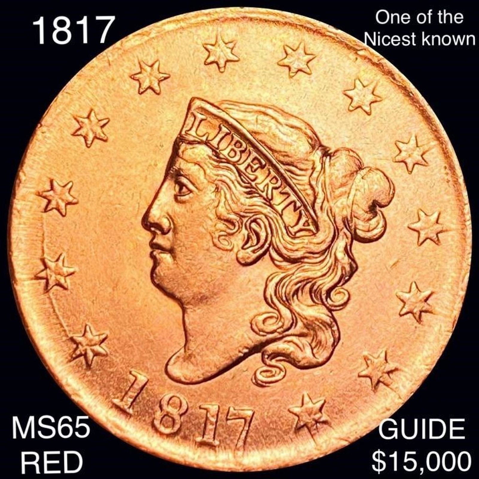 1817 Coronet Head Large Cent GEM BU RED (1 of 2)