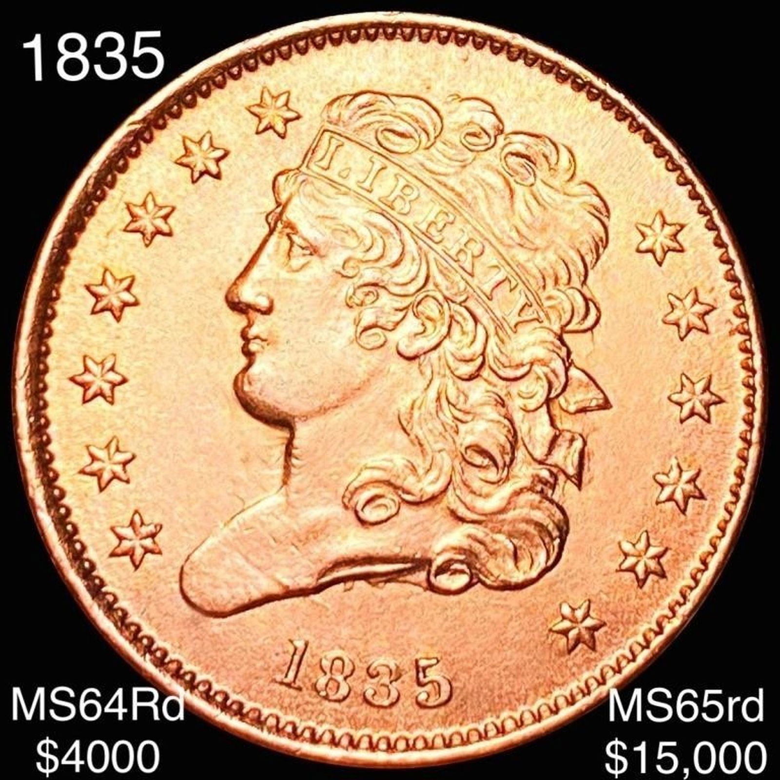 1835 Classic Head Half Cent CHOICE BU RED (1 of 2)