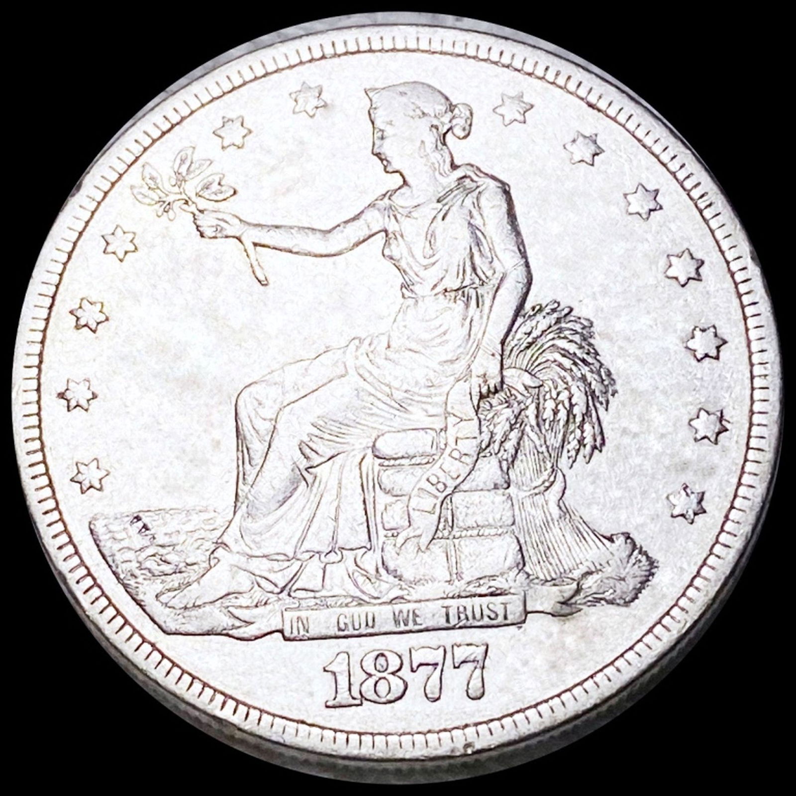 1877 Silver Trade Dollar NEARLY UNCIRCULATED (1 of 2)