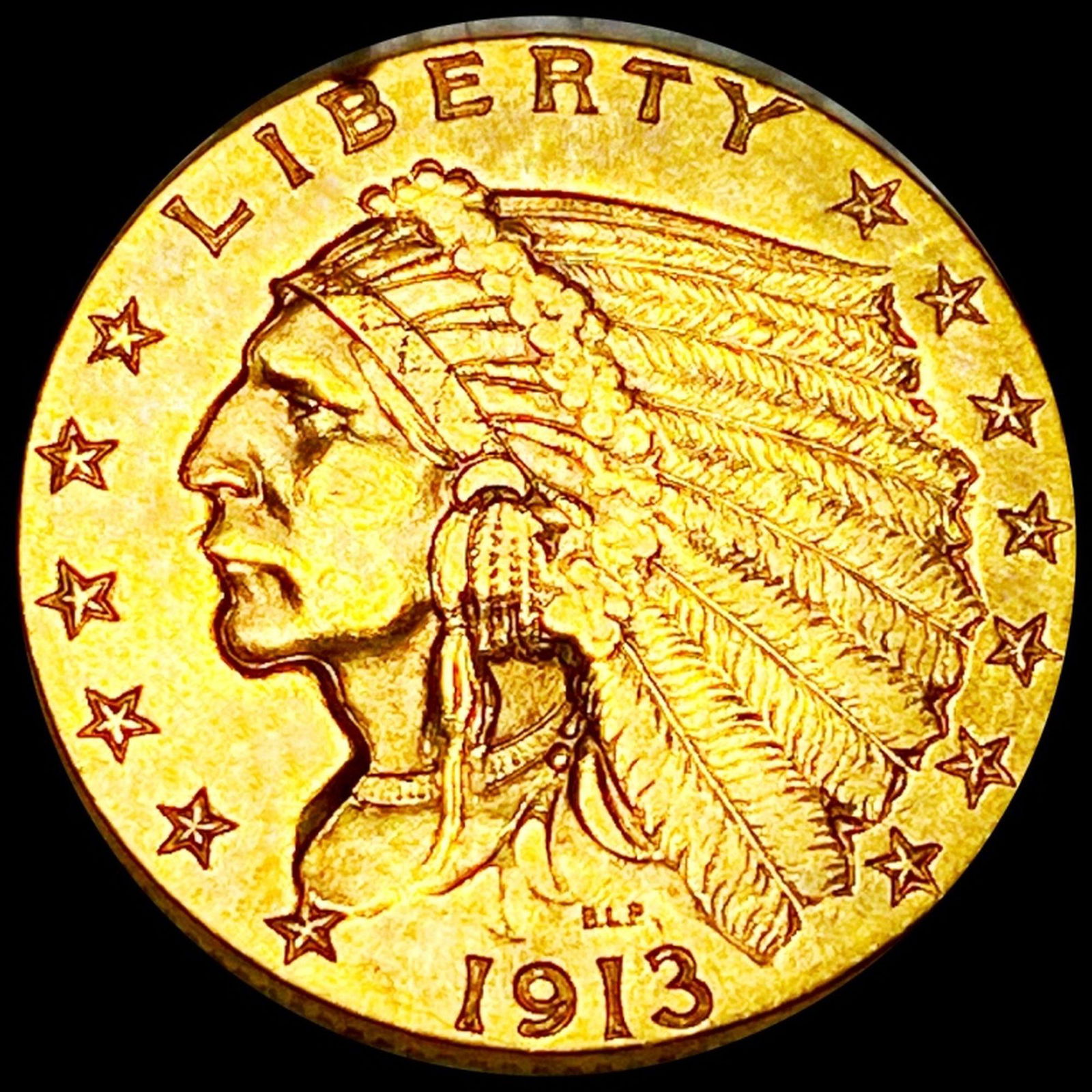 1913 $2.50 Gold Quarter Eagle CLOSELY UNC (1 of 2)
