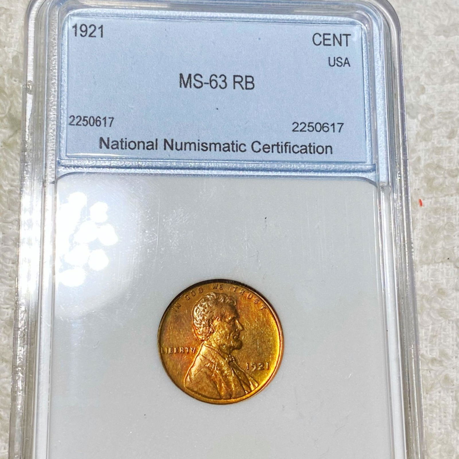 1921 Lincoln Wheat Penny NNC - MS 63 RB (1 of 2)
