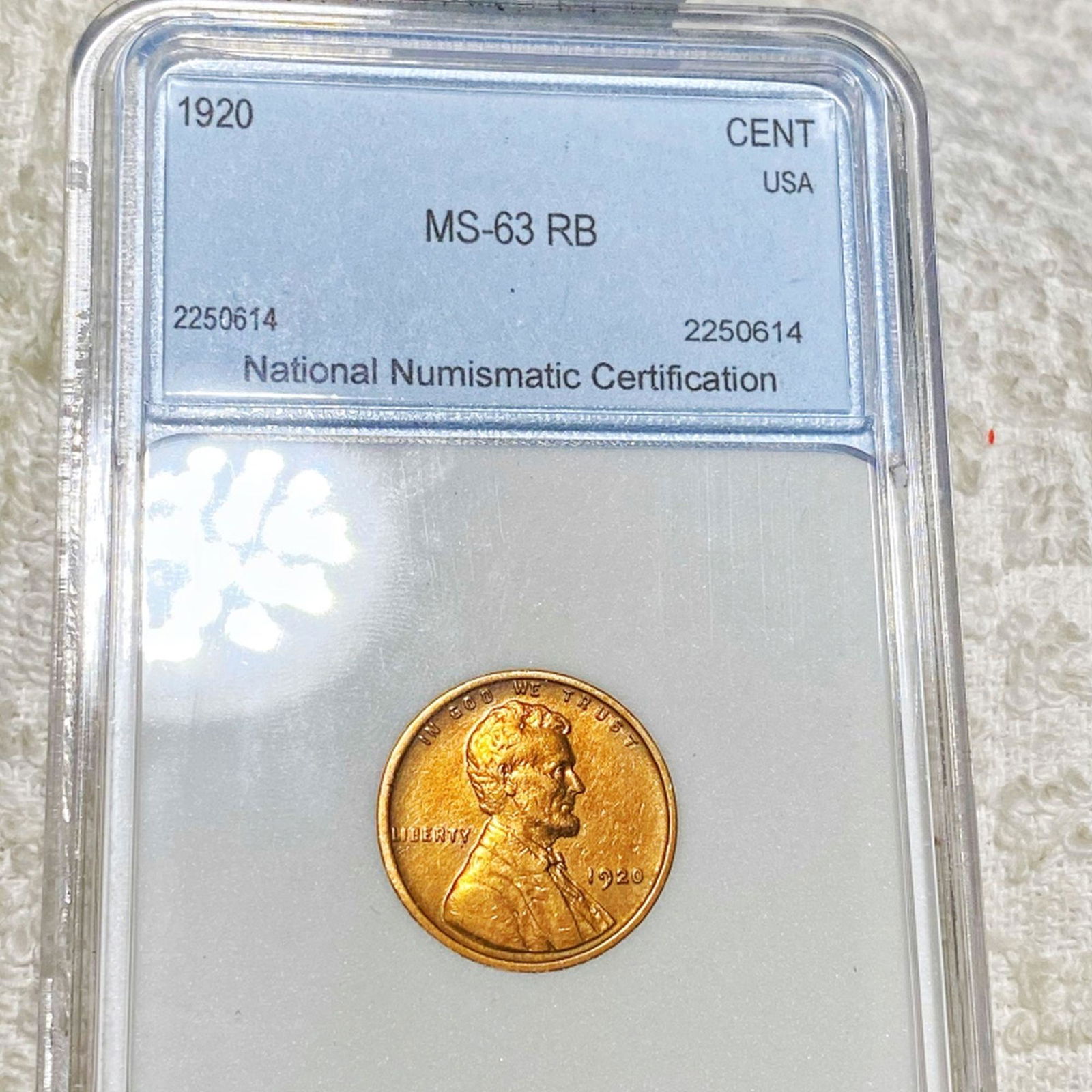 1920 Lincoln Wheat Penny NNC - MS 63 RB (1 of 2)