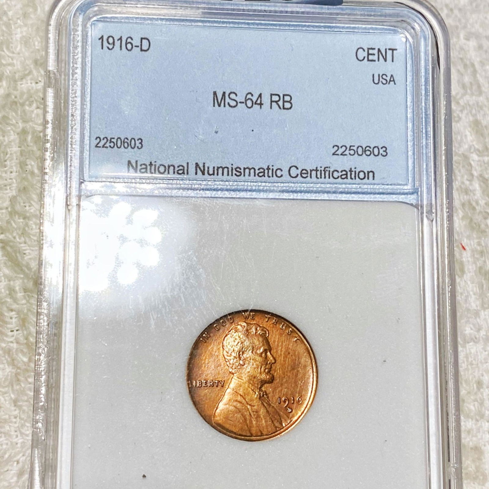 1916-D Lincoln Wheat Penny NNC - MS 64 RB (1 of 2)