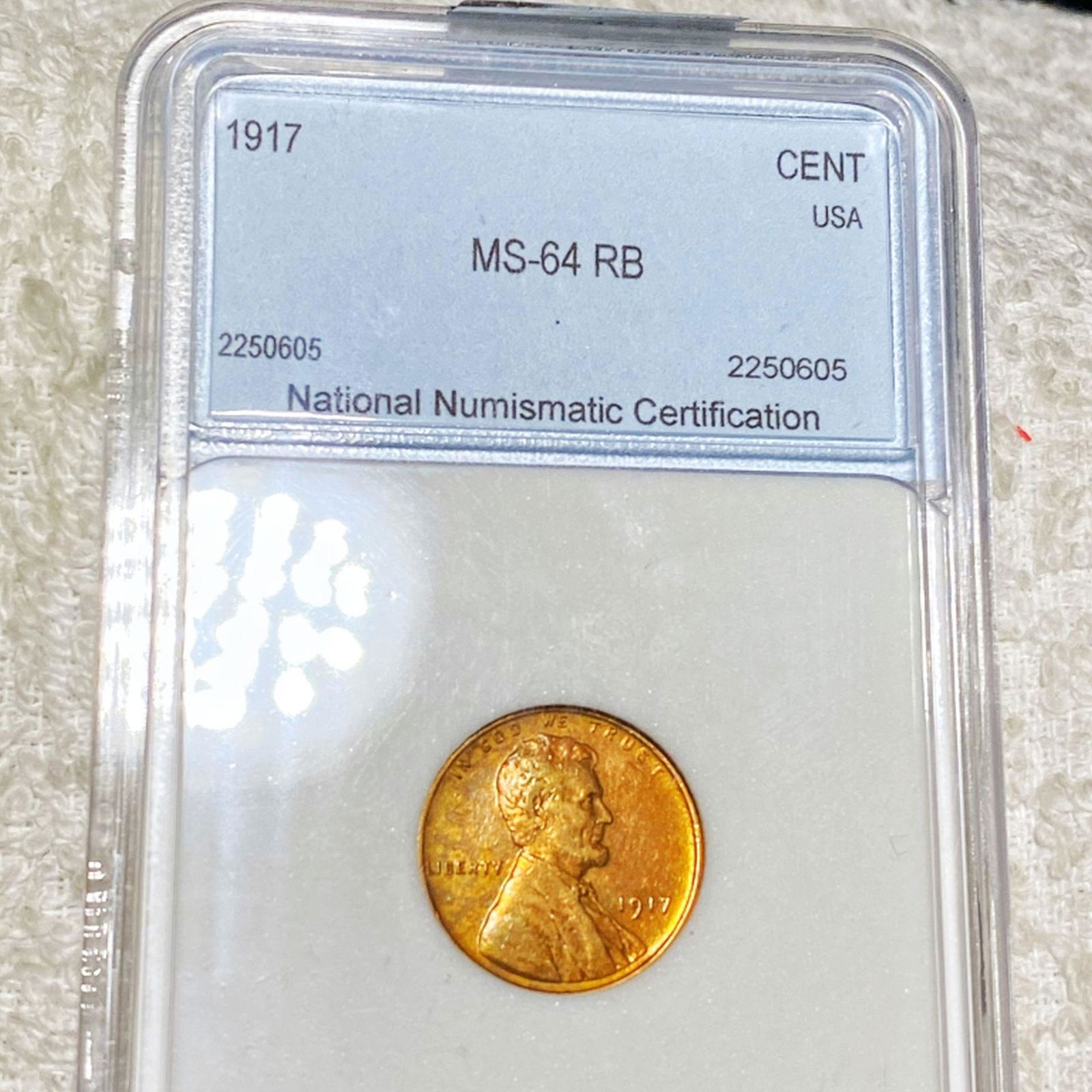 1917 Lincoln Wheat Penny NNC - MS 64 RB (1 of 2)