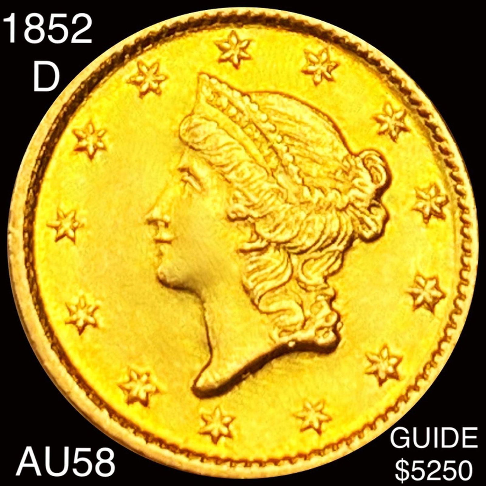 1852-D Rare Gold Dollar CHOICE AU (1 of 2)