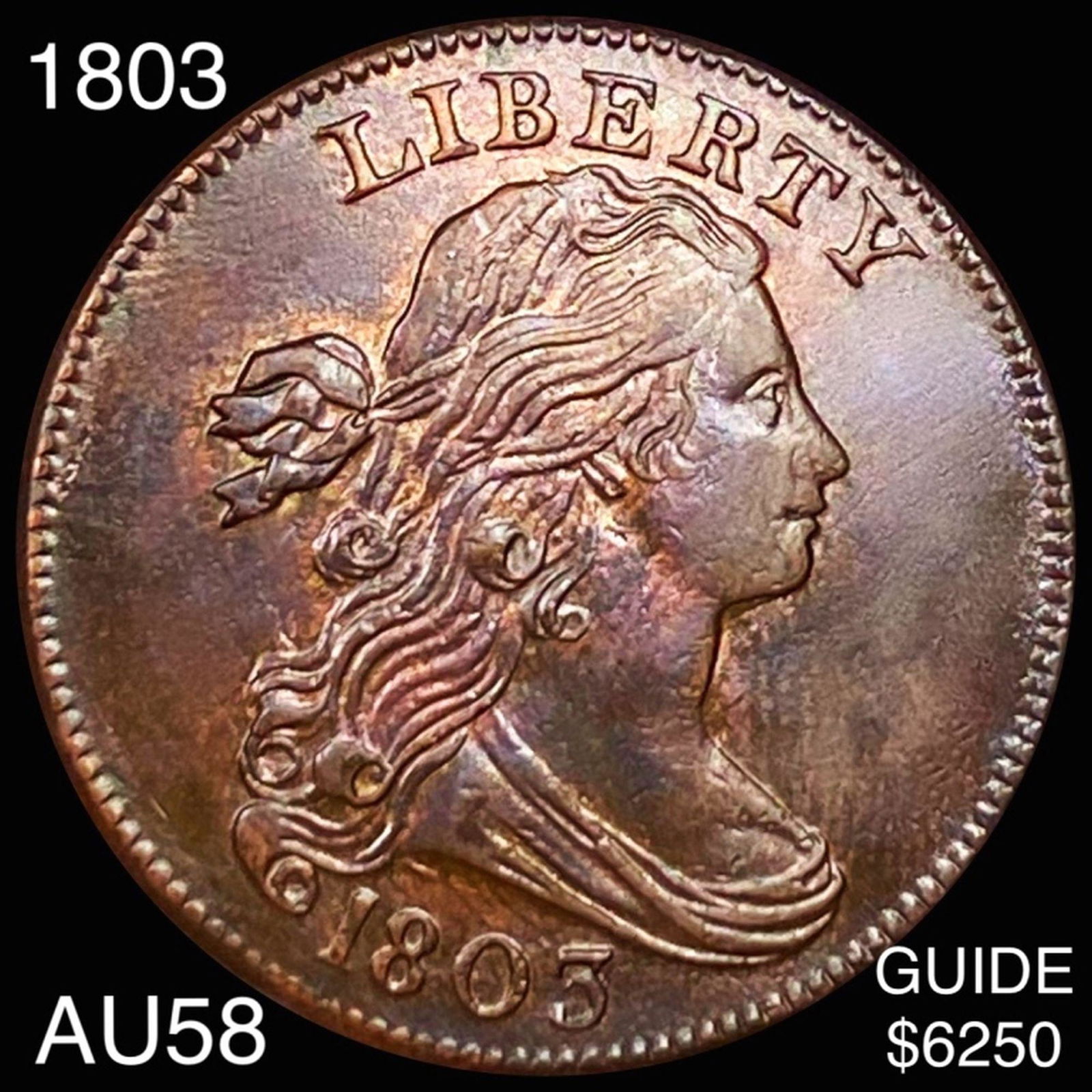 1803 Draped Bust Large Cent CHOICE AU (1 of 2)