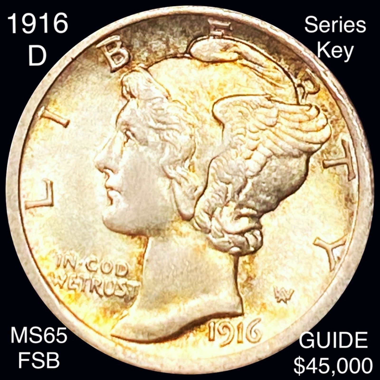 1916-D Mercury Silver Dime GEM BU FSB (1 of 2)