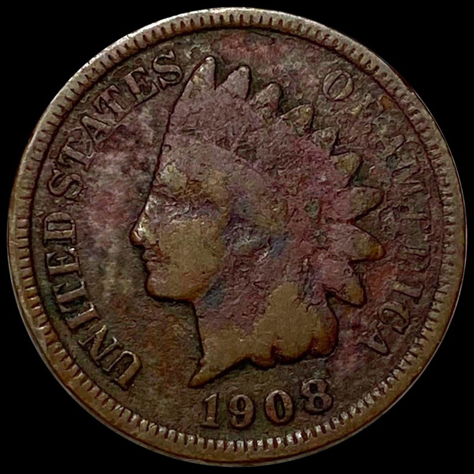 1908-S Indian Head Penny NICELY CIRCULATED (1 of 2)