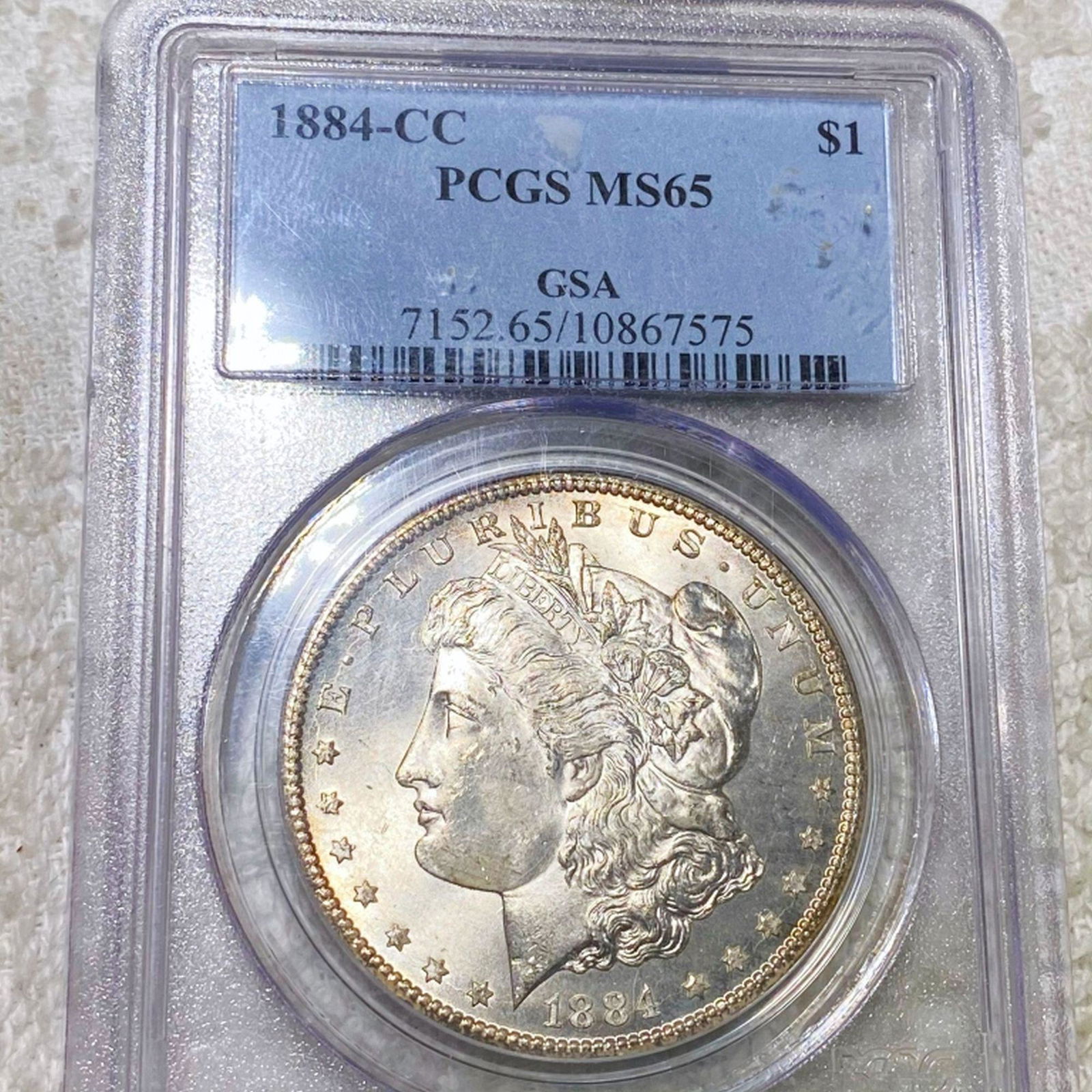 1884-CC Morgan Silver Dollar PCGS - MS65 GSA (1 of 2)