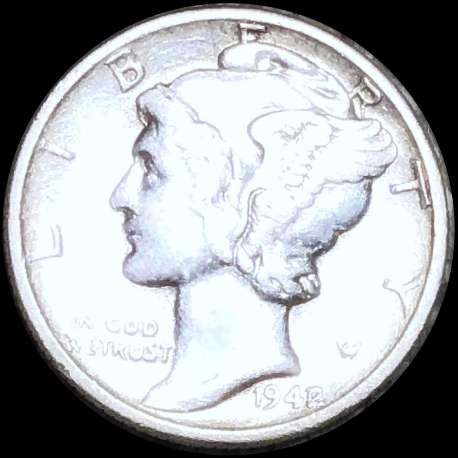 1942/1 Mercury Silver Dime ABOUT UNCIRCULATED (1 of 2)
