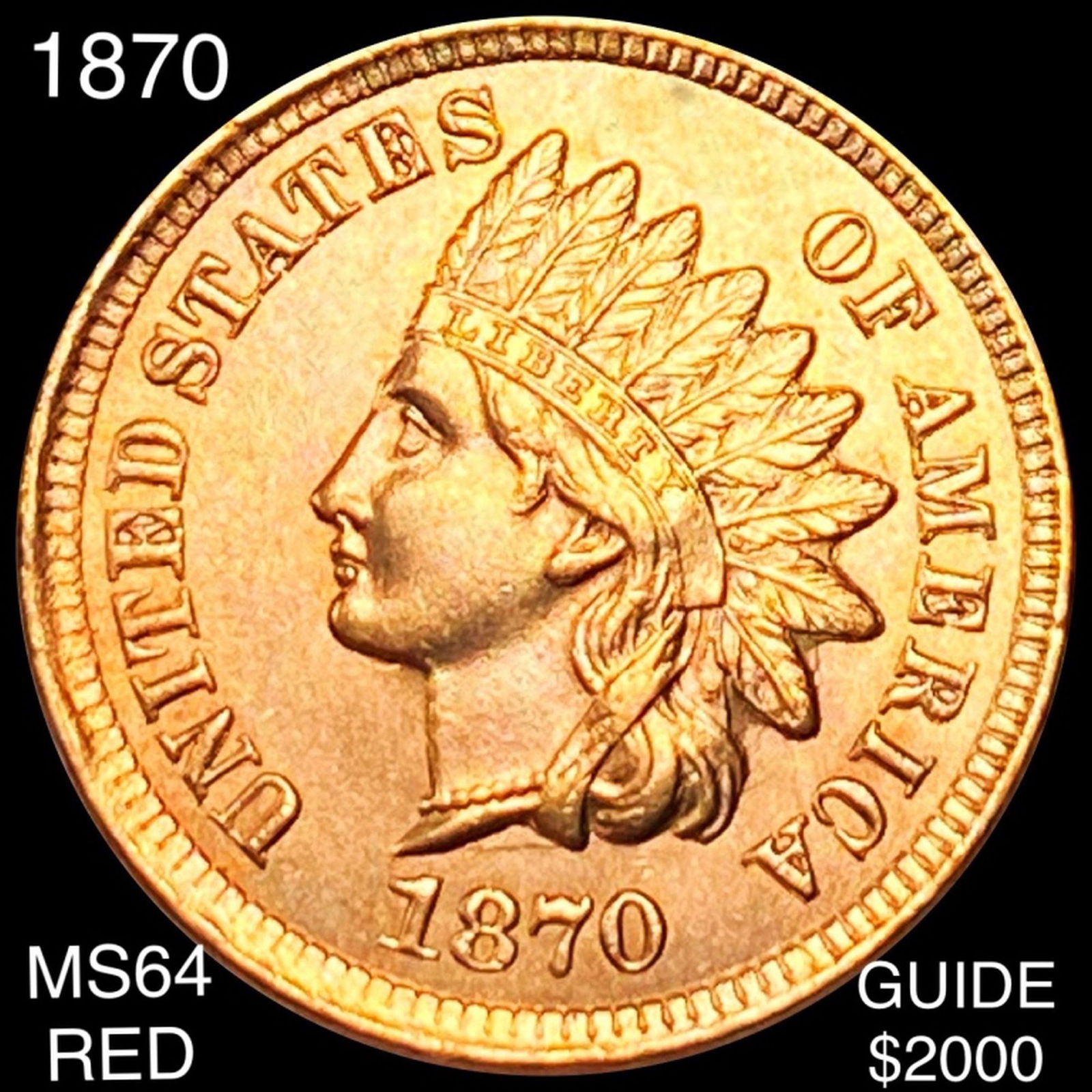 1870 Indian Head Penny CHOICE BU RED (1 of 2)