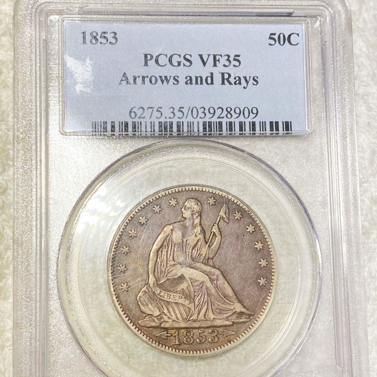 1853 Seated Half Dollar PCGS - VF35 ARROWS & RAYS (1 of 2)